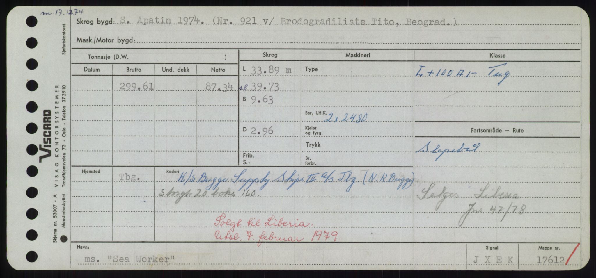 Sjøfartsdirektoratet med forløpere, Skipsmålingen, RA/S-1627/H/Hd/L0032: Fartøy, San-Seve, s. 329