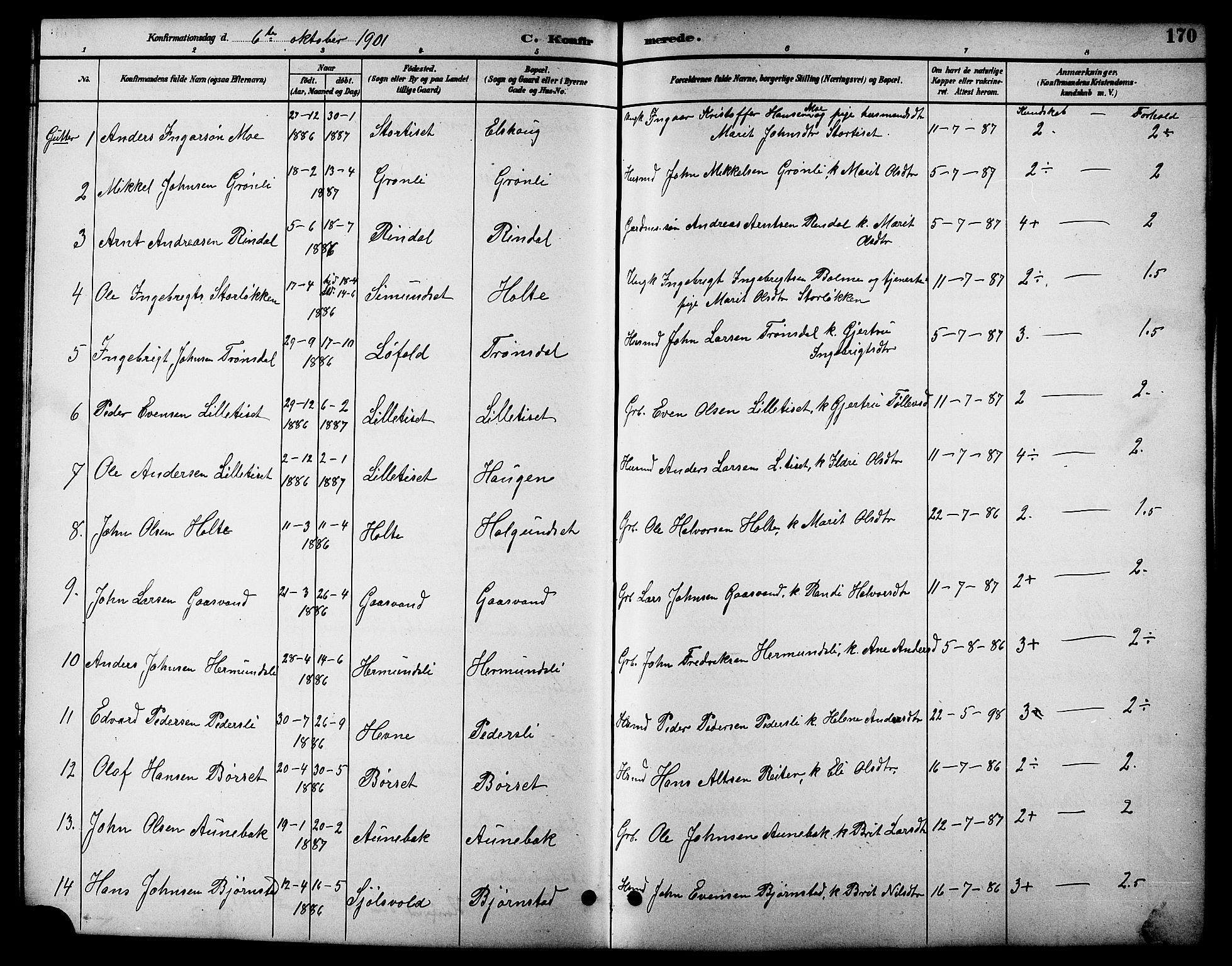 Ministerialprotokoller, klokkerbøker og fødselsregistre - Møre og Romsdal, AV/SAT-A-1454/598/L1078: Klokkerbok nr. 598C03, 1892-1909, s. 170