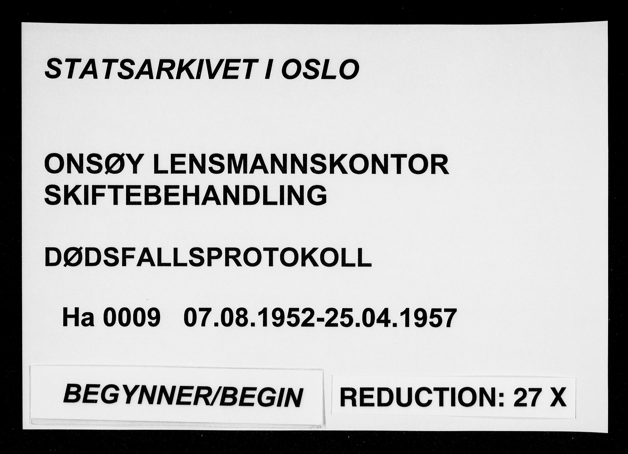 Onsøy lensmannskontor, SAO/A-10007/H/Ha/L0009: Dødsfallsprotokoll, 1952-1957