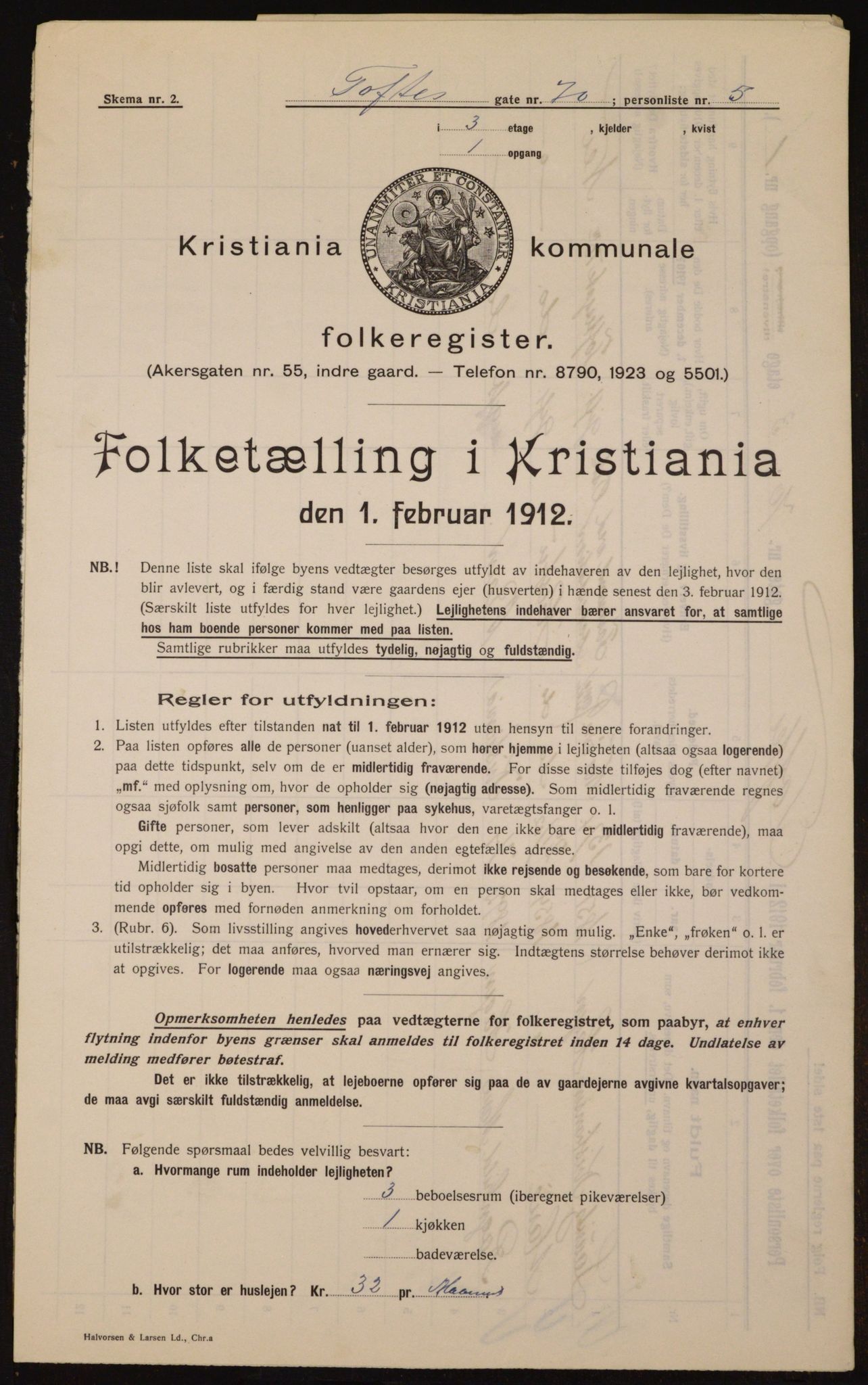 OBA, Kommunal folketelling 1.2.1912 for Kristiania, 1912, s. 113071