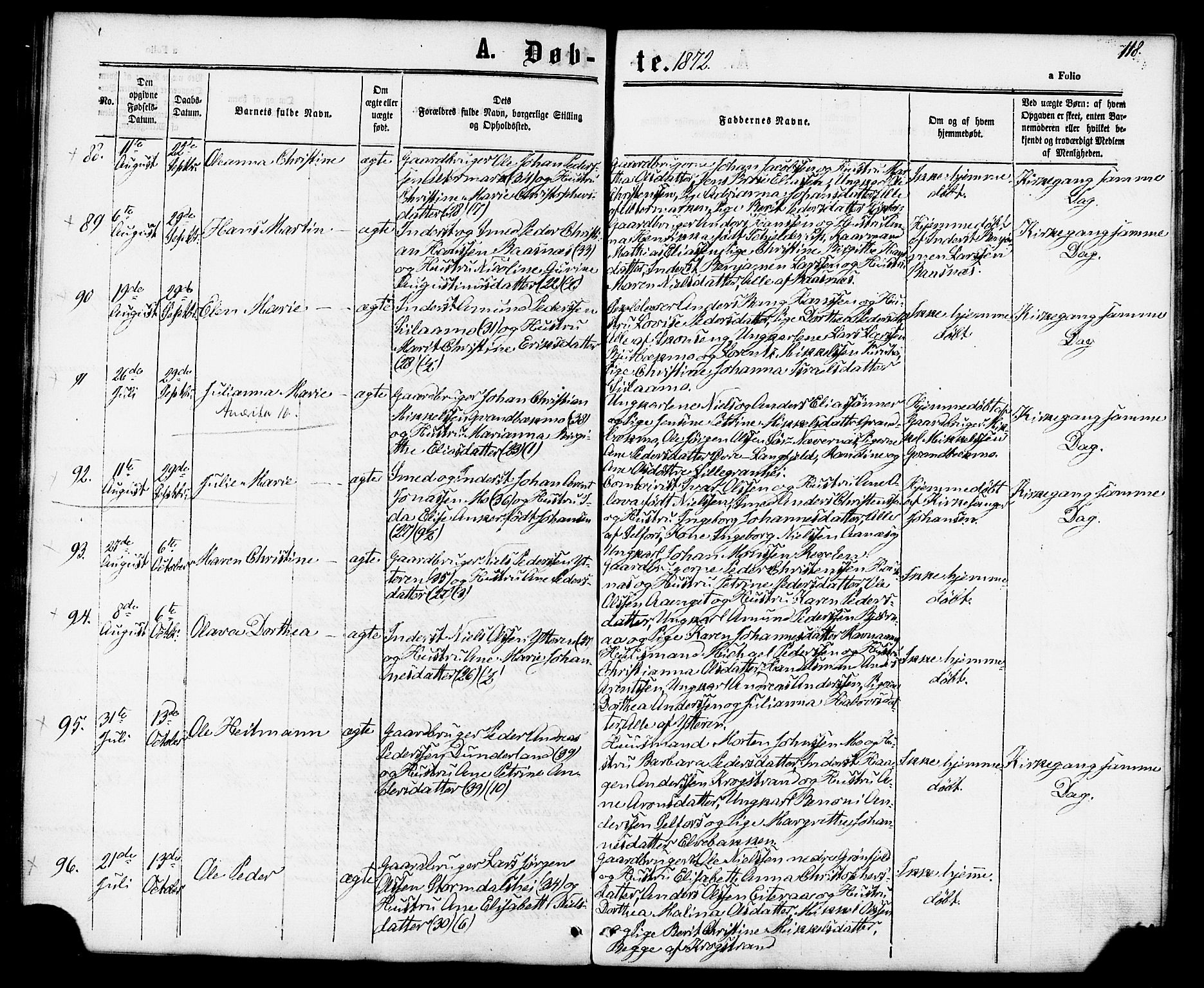 Ministerialprotokoller, klokkerbøker og fødselsregistre - Nordland, AV/SAT-A-1459/827/L0393: Ministerialbok nr. 827A05, 1863-1883, s. 118