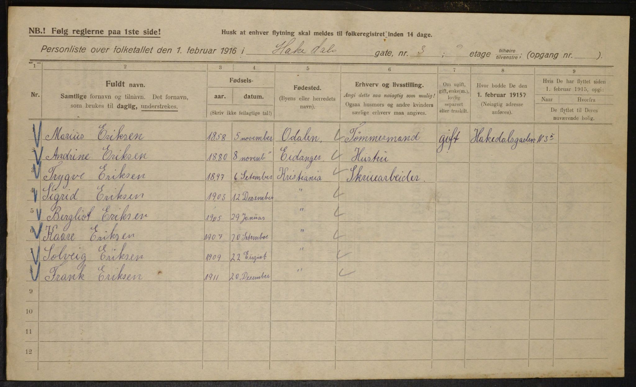 OBA, Kommunal folketelling 1.2.1916 for Kristiania, 1916, s. 34578