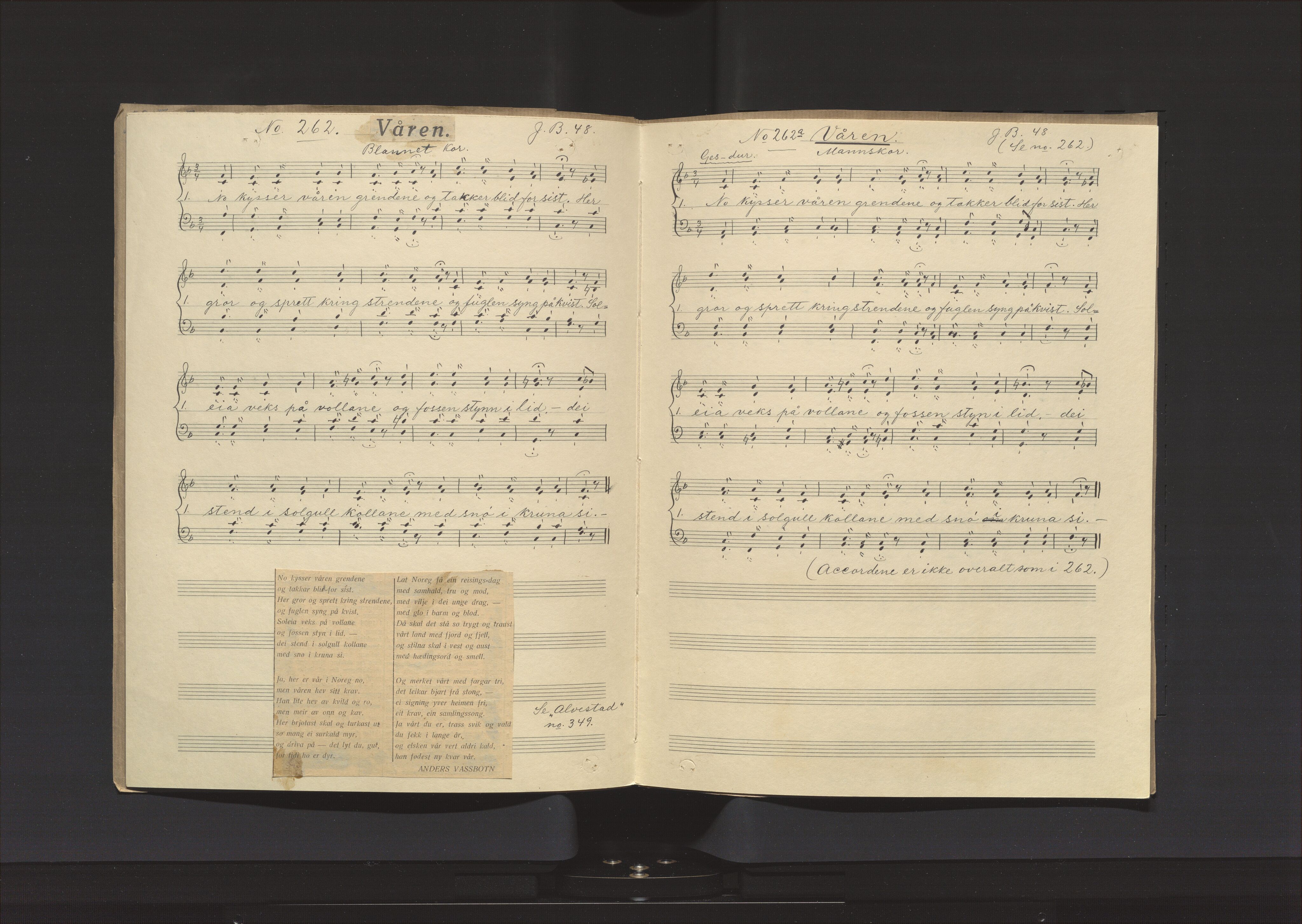 Notesamling Hadeland Folkemuseum, OARM/H-A-00700/F/Fi/L0001/0017: J. A. Ballangrud, "Sangfuglen" / "Sangfuglen" hefte XVII, 1948, s. 7