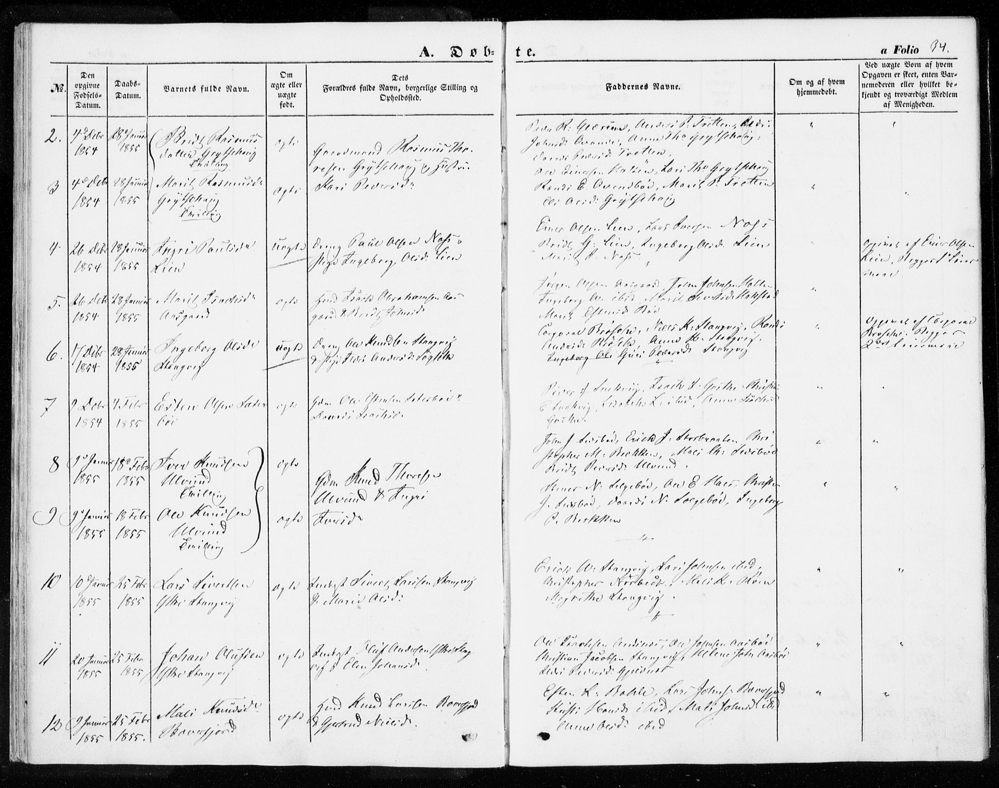 Ministerialprotokoller, klokkerbøker og fødselsregistre - Møre og Romsdal, SAT/A-1454/592/L1026: Ministerialbok nr. 592A04, 1849-1867, s. 34