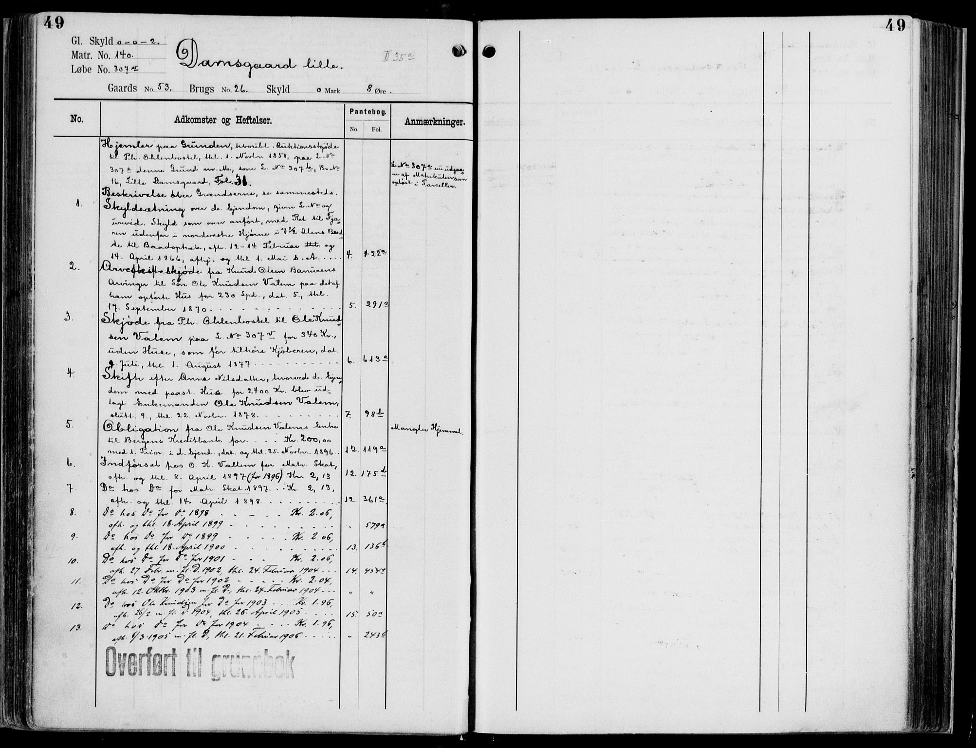 Midhordland sorenskriveri, AV/SAB-A-3001/1/G/Ga/Gab/L0113: Panteregister nr. II.A.b.113, s. 49