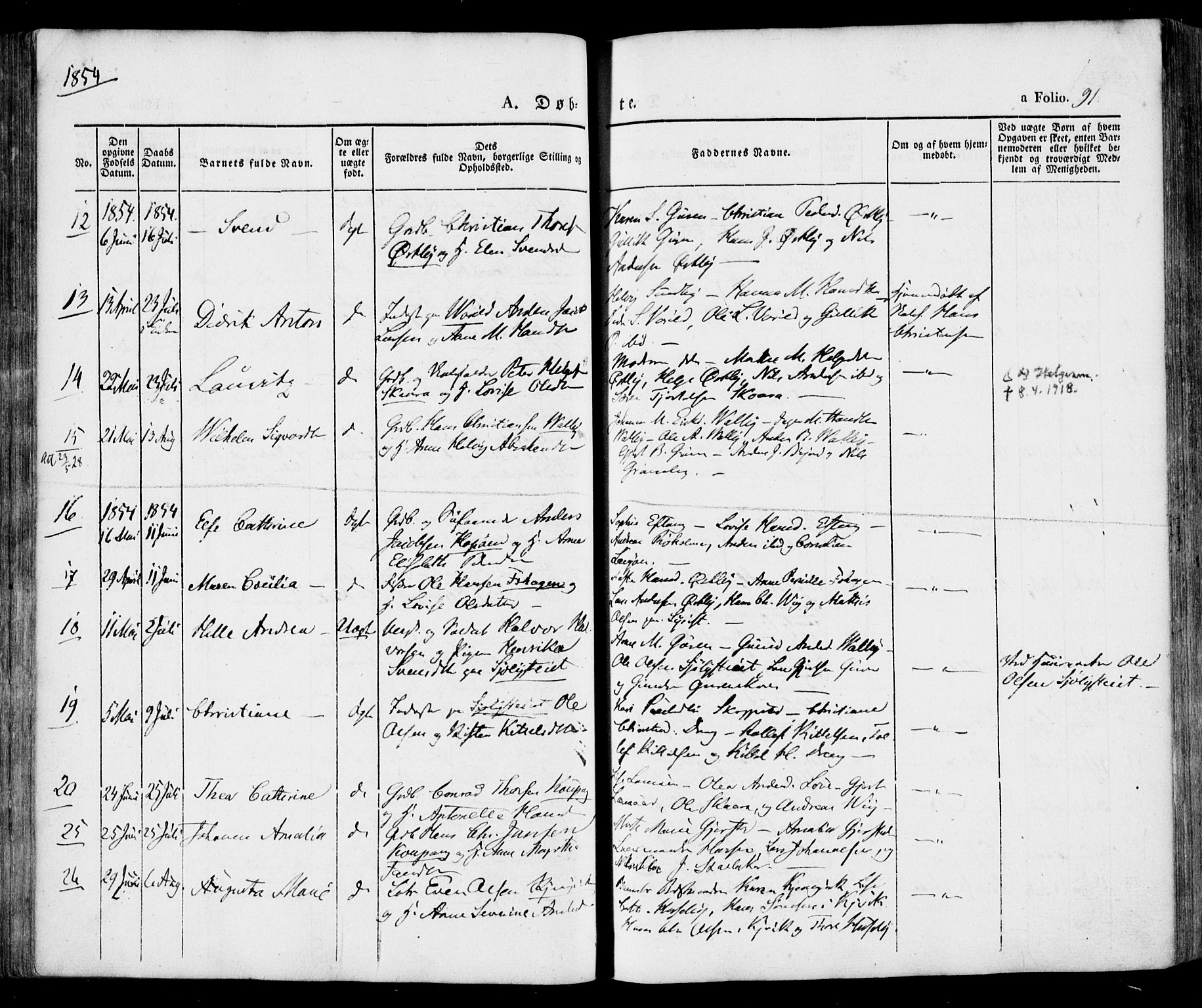 Tjølling kirkebøker, AV/SAKO-A-60/F/Fa/L0006: Ministerialbok nr. 6, 1835-1859, s. 91