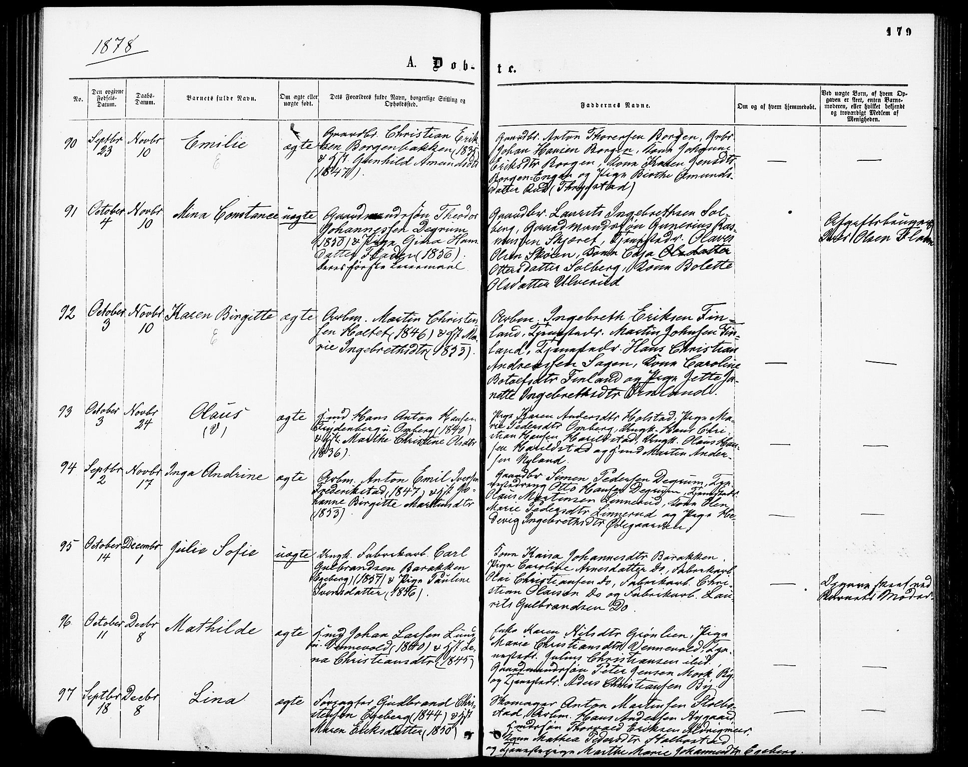 Enebakk prestekontor Kirkebøker, SAO/A-10171c/F/Fa/L0011: Ministerialbok nr. I 11, 1862-1882, s. 179