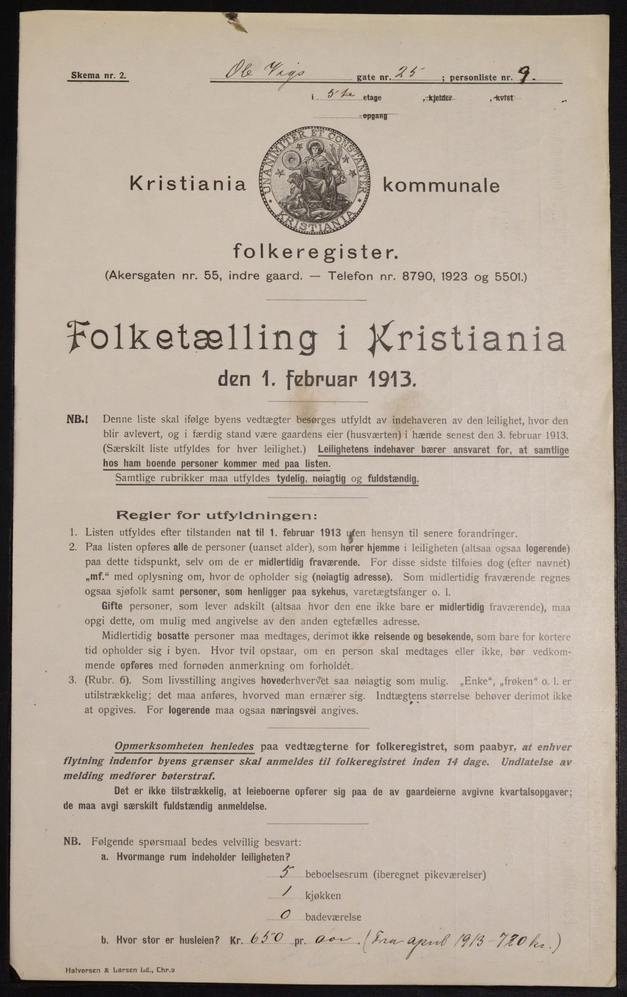 OBA, Kommunal folketelling 1.2.1913 for Kristiania, 1913, s. 75843