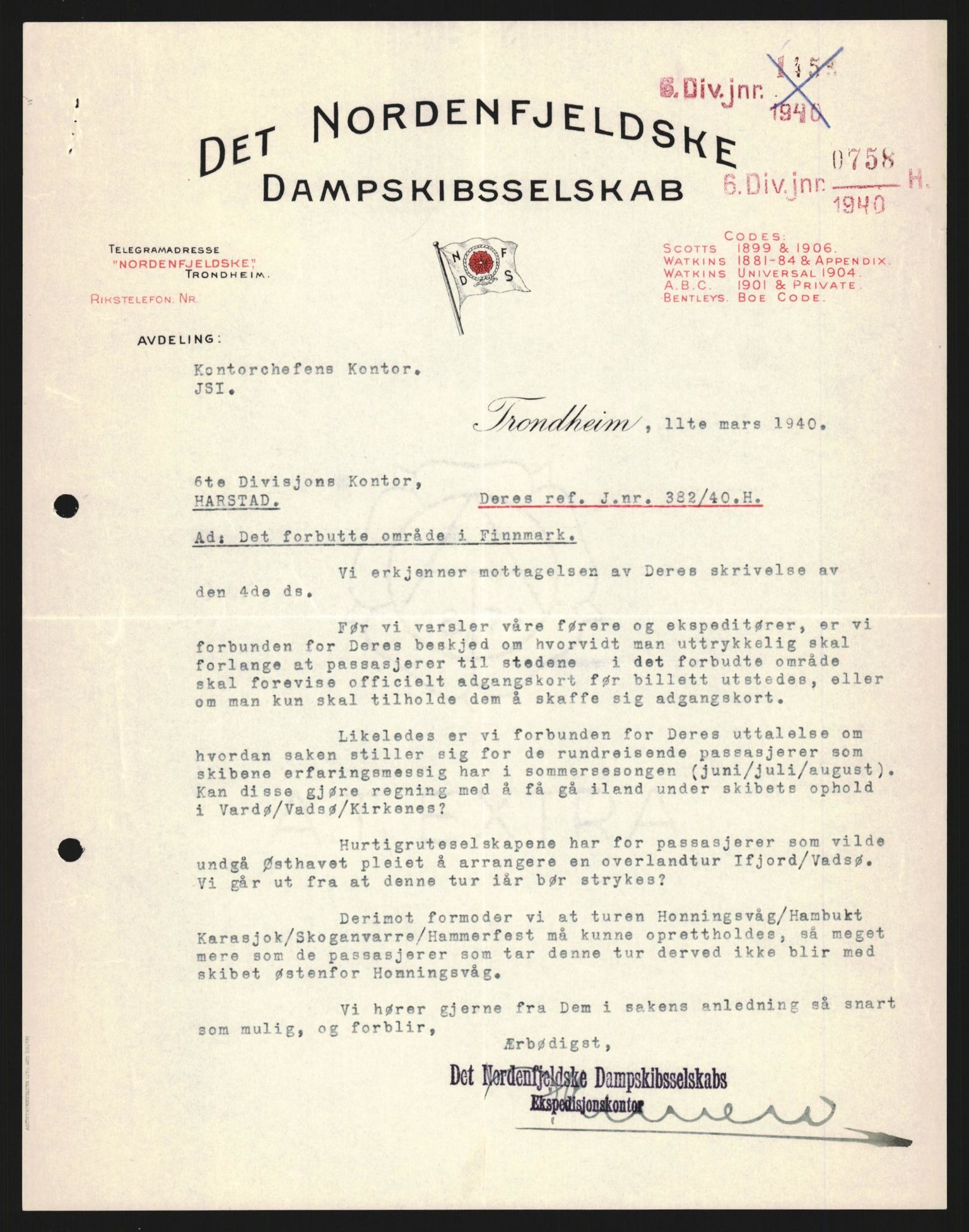 Forsvaret, Forsvarets krigshistoriske avdeling, RA/RAFA-2017/Y/Yb/L0130: II-C-11-600  -  6. Divisjon / 6. Distriktskommando, 1940, s. 618