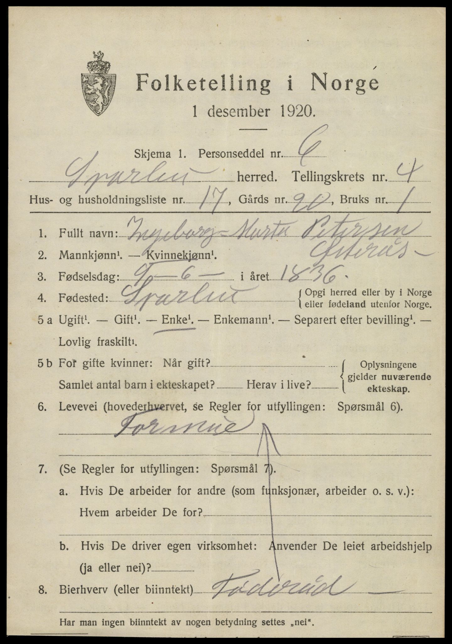 SAT, Folketelling 1920 for 1731 Sparbu herred, 1920, s. 5369