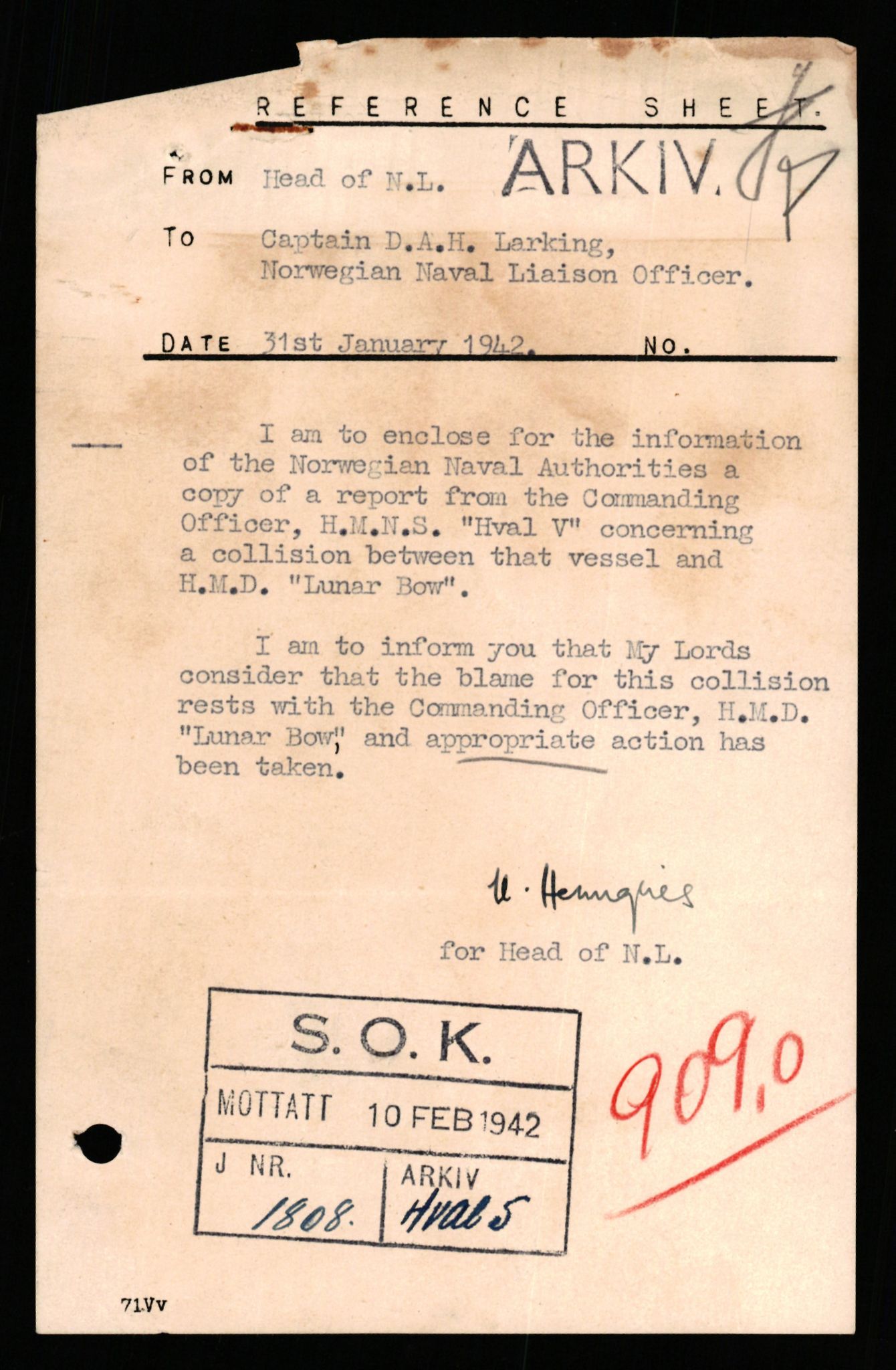 Forsvaret, Sjøforsvarets overkommando, AV/RA-RAFA-2035/D/Dc/L0306: --, 1940-1945, s. 273