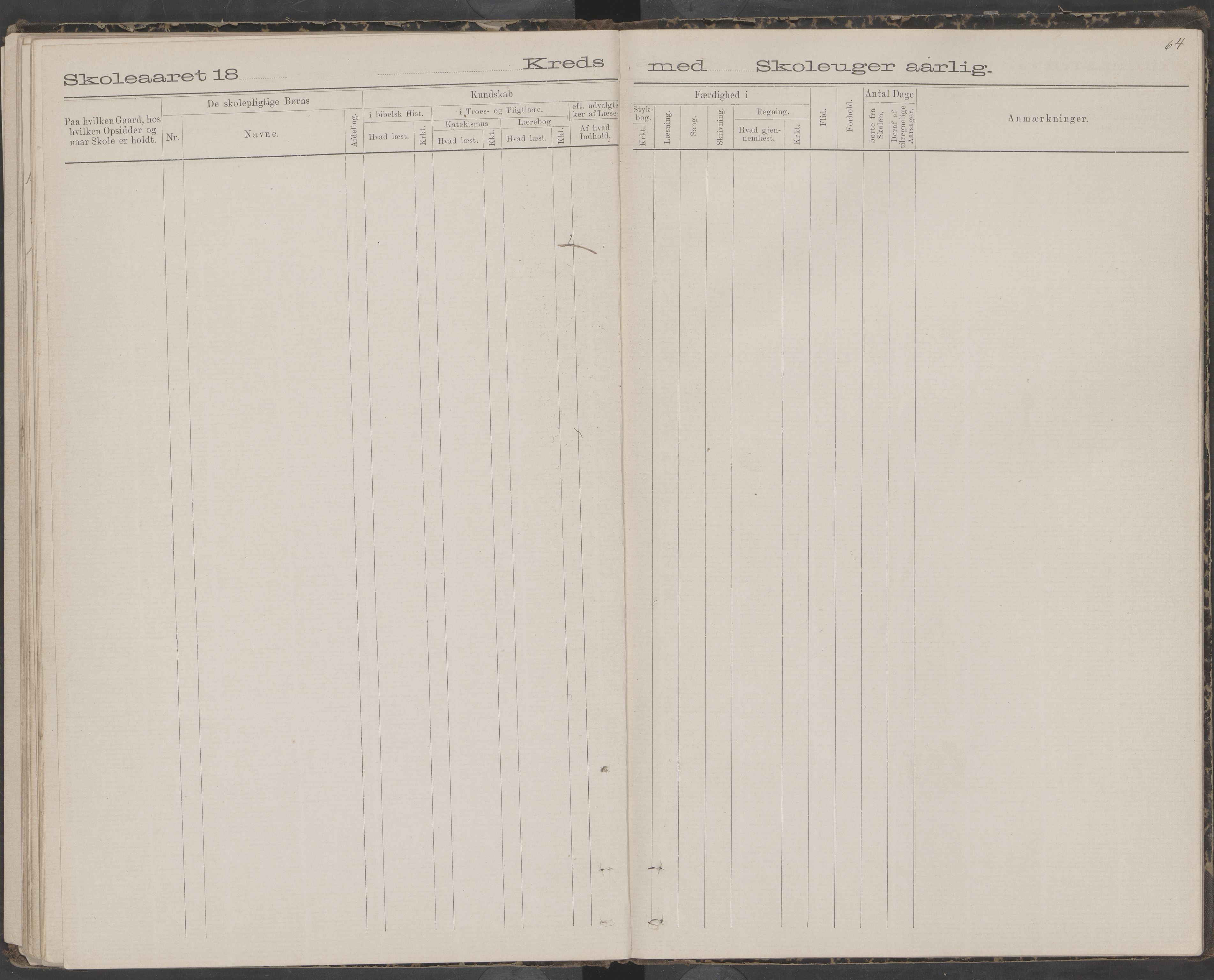 Dønna kommune. Snekkevik skolekrets, AIN/K-18270.510.07/442/L0002: Skoleprotokoll, 1888-1893