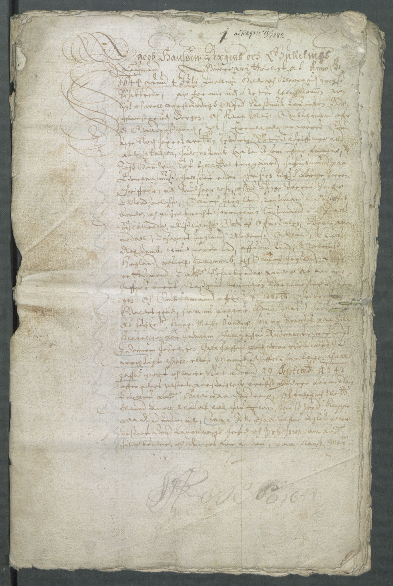 Riksarkivets diplomsamling, AV/RA-EA-5965/F02/L0158: Dokumenter, 1644-1645, s. 31