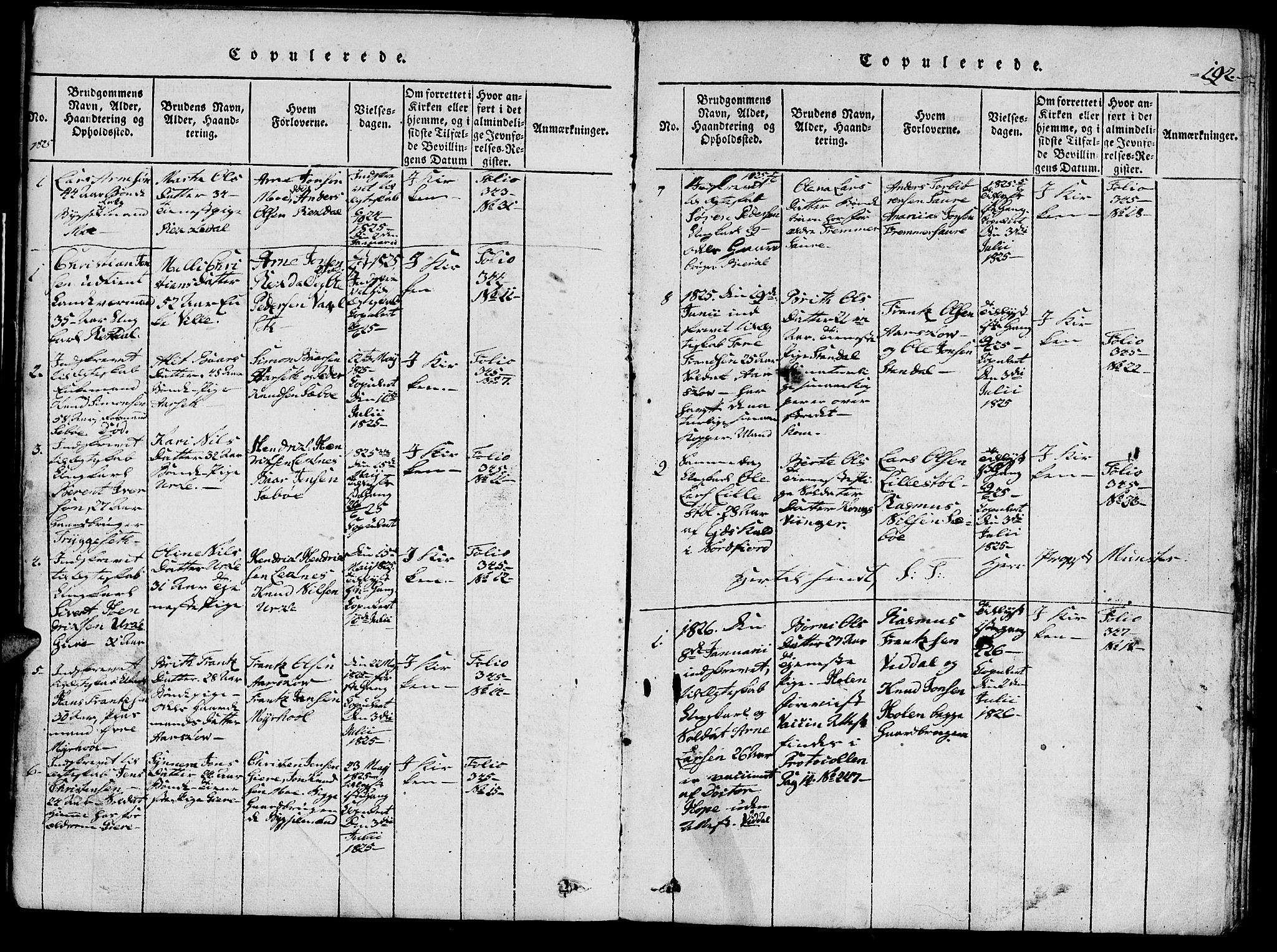 Ministerialprotokoller, klokkerbøker og fødselsregistre - Møre og Romsdal, SAT/A-1454/515/L0207: Ministerialbok nr. 515A03, 1819-1829, s. 192