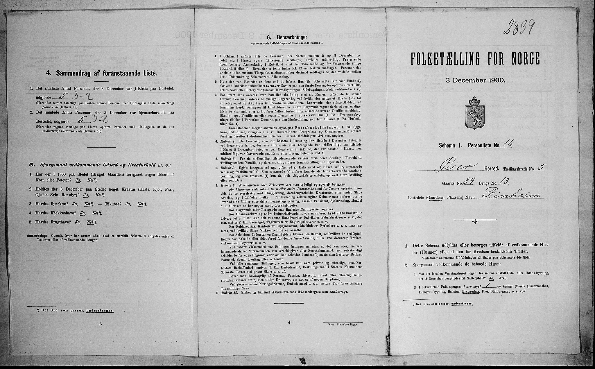 SAH, Folketelling 1900 for 0521 Øyer herred, 1900, s. 674