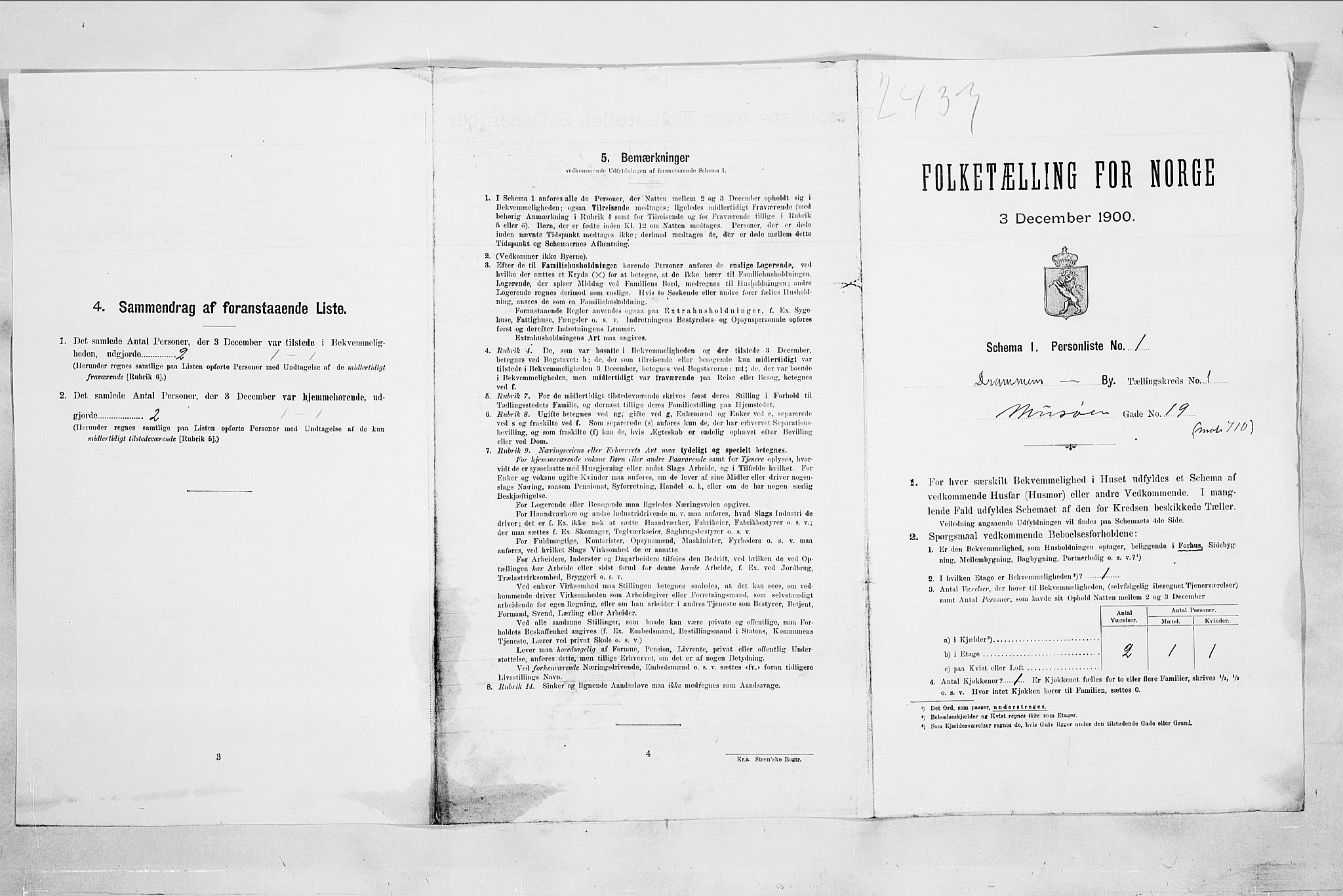 RA, Folketelling 1900 for 0602 Drammen kjøpstad, 1900, s. 460