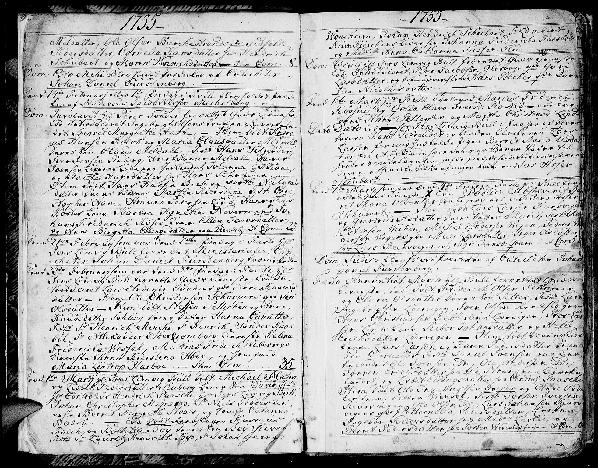 Ministerialprotokoller, klokkerbøker og fødselsregistre - Møre og Romsdal, AV/SAT-A-1454/572/L0840: Ministerialbok nr. 572A03, 1754-1784, s. 12-13