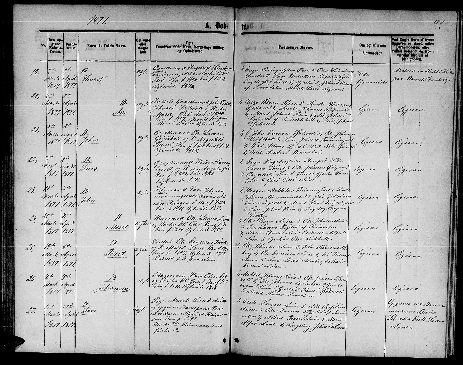 Ministerialprotokoller, klokkerbøker og fødselsregistre - Møre og Romsdal, AV/SAT-A-1454/598/L1076: Klokkerbok nr. 598C01, 1867-1878, s. 91