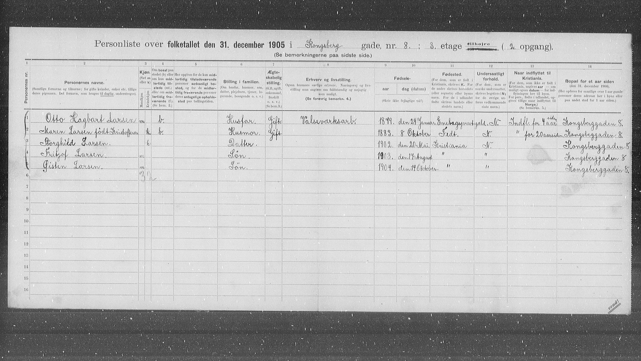 OBA, Kommunal folketelling 31.12.1905 for Kristiania kjøpstad, 1905, s. 27831
