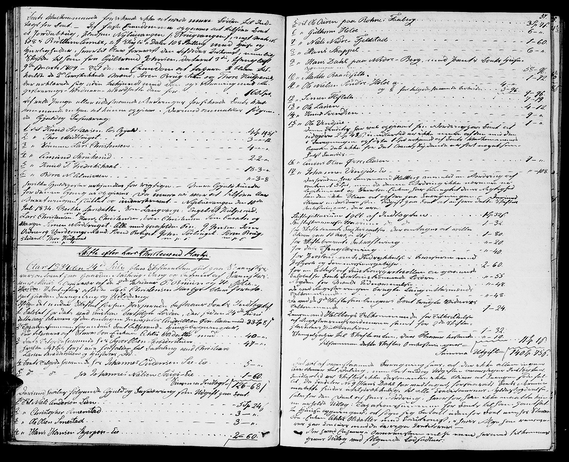 Nord-Hedmark sorenskriveri, AV/SAH-TING-012/J/Ja/L0009: Skifteprotokoll, 1834-1839, s. 56-57