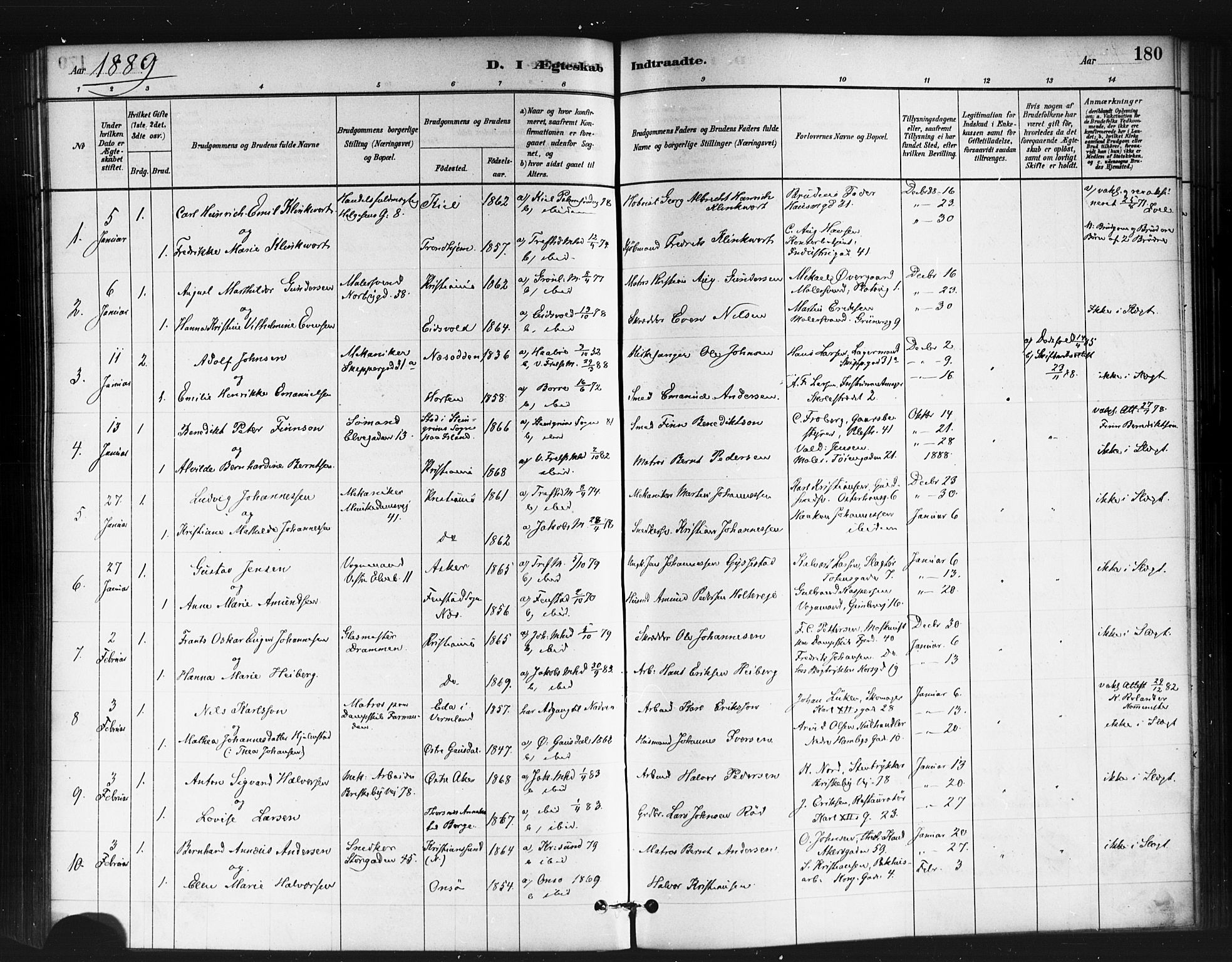 Jakob prestekontor Kirkebøker, AV/SAO-A-10850/F/Fa/L0004: Ministerialbok nr. 4, 1880-1894, s. 180