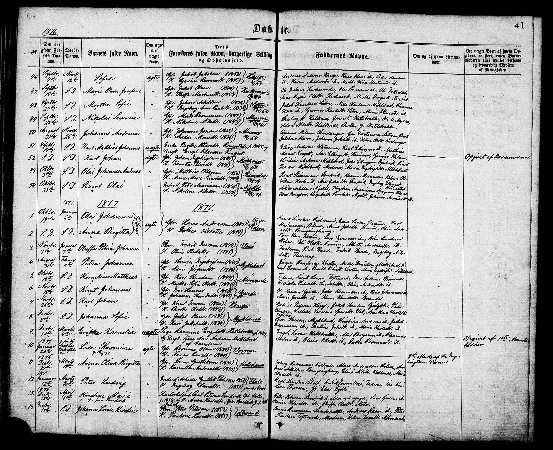 Ministerialprotokoller, klokkerbøker og fødselsregistre - Møre og Romsdal, AV/SAT-A-1454/503/L0035: Ministerialbok nr. 503A03, 1865-1884, s. 41