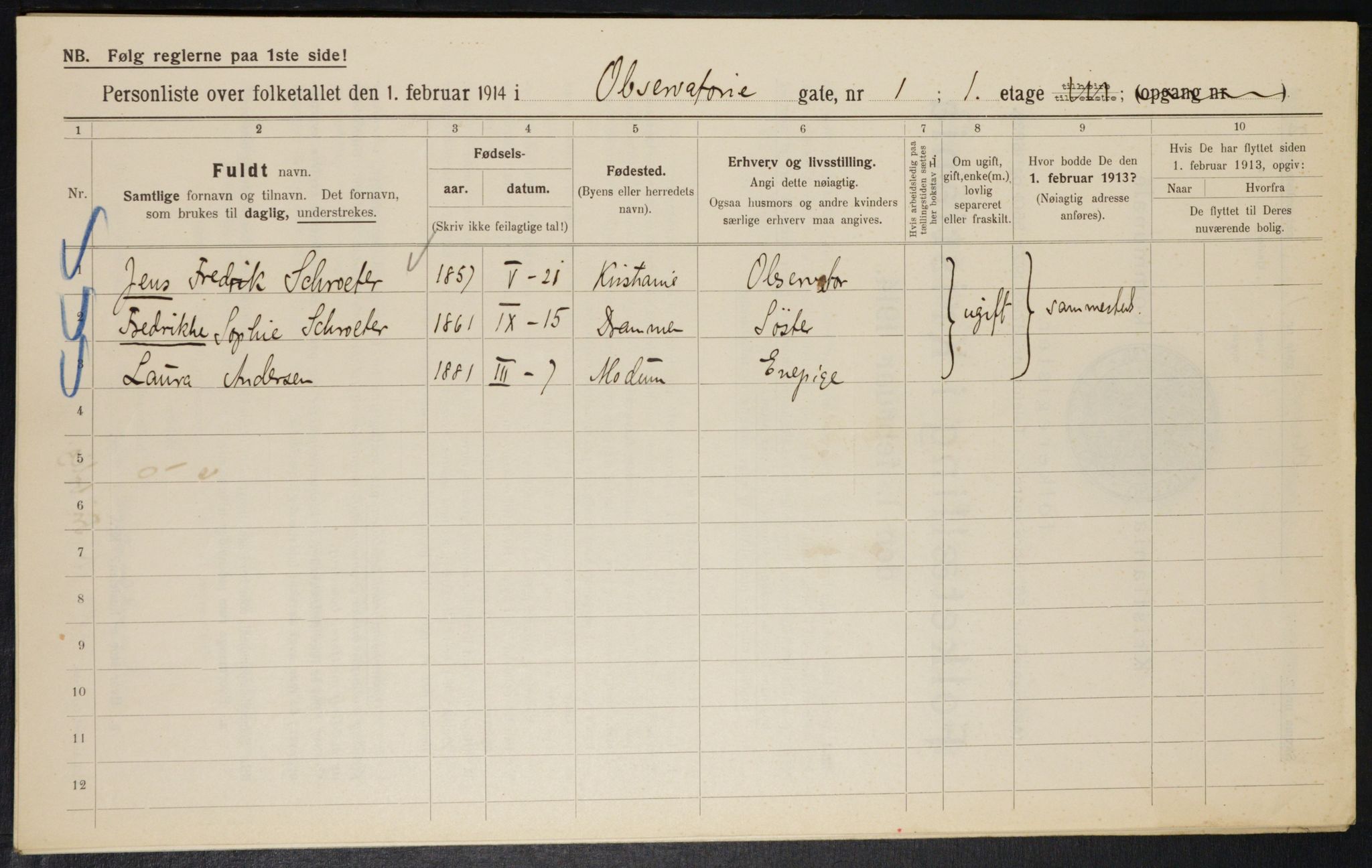 OBA, Kommunal folketelling 1.2.1914 for Kristiania, 1914, s. 74145