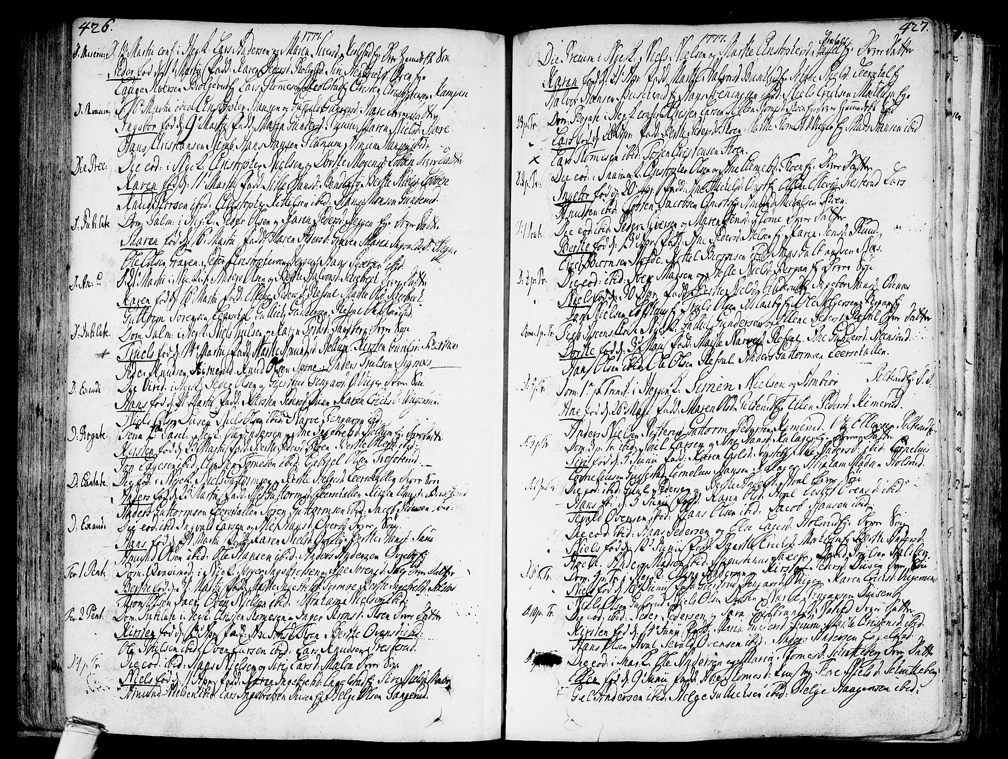 Modum kirkebøker, AV/SAKO-A-234/F/Fa/L0002: Ministerialbok nr. 2, 1741-1782, s. 426-427