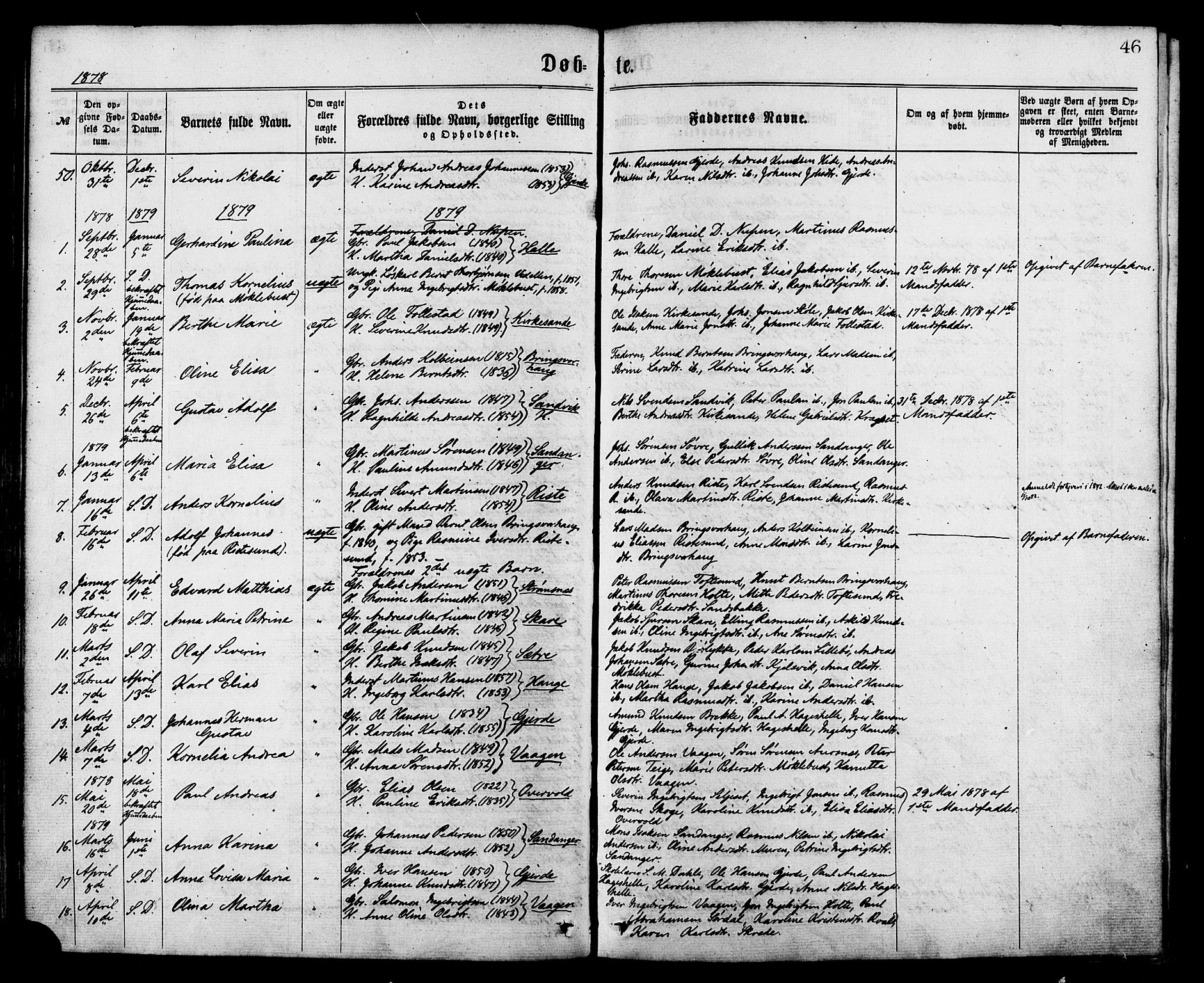 Ministerialprotokoller, klokkerbøker og fødselsregistre - Møre og Romsdal, AV/SAT-A-1454/503/L0035: Ministerialbok nr. 503A03, 1865-1884, s. 46