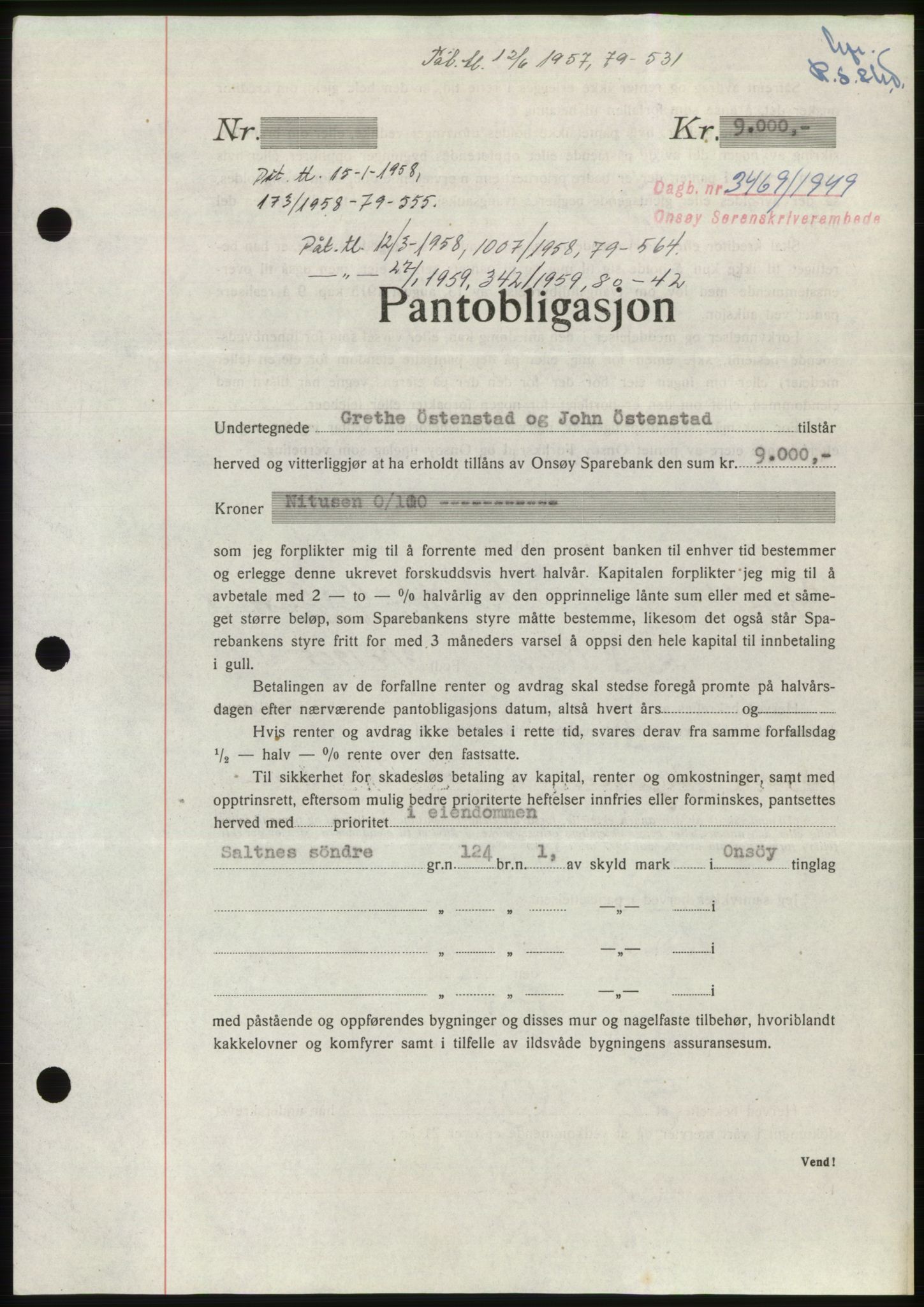 Onsøy sorenskriveri, SAO/A-10474/G/Ga/Gac/L0009: Pantebok nr. B 13-9, 1949-1950, Dagboknr: 3469/1949