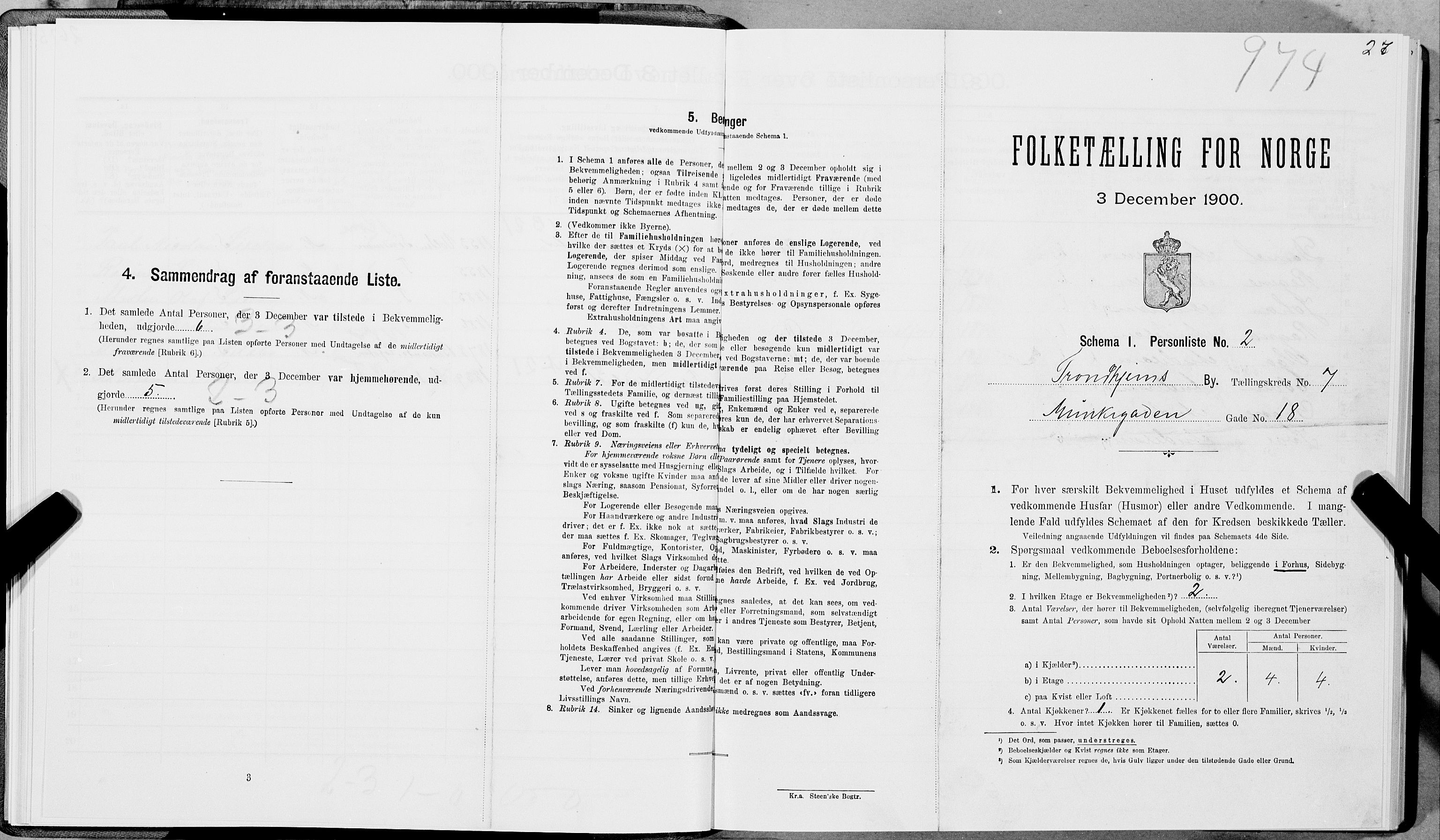 SAT, Folketelling 1900 for 1601 Trondheim kjøpstad, 1900, s. 1084