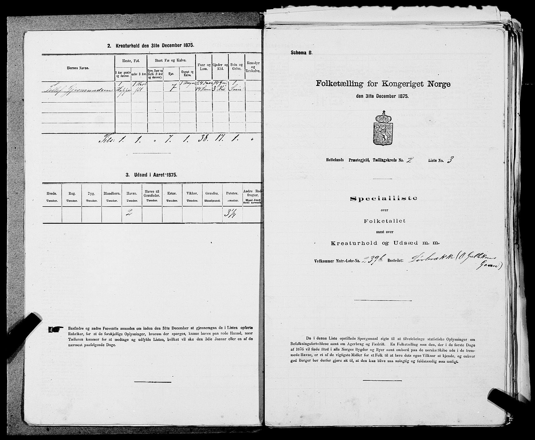 SAST, Folketelling 1875 for 1115P Helleland prestegjeld, 1875, s. 678