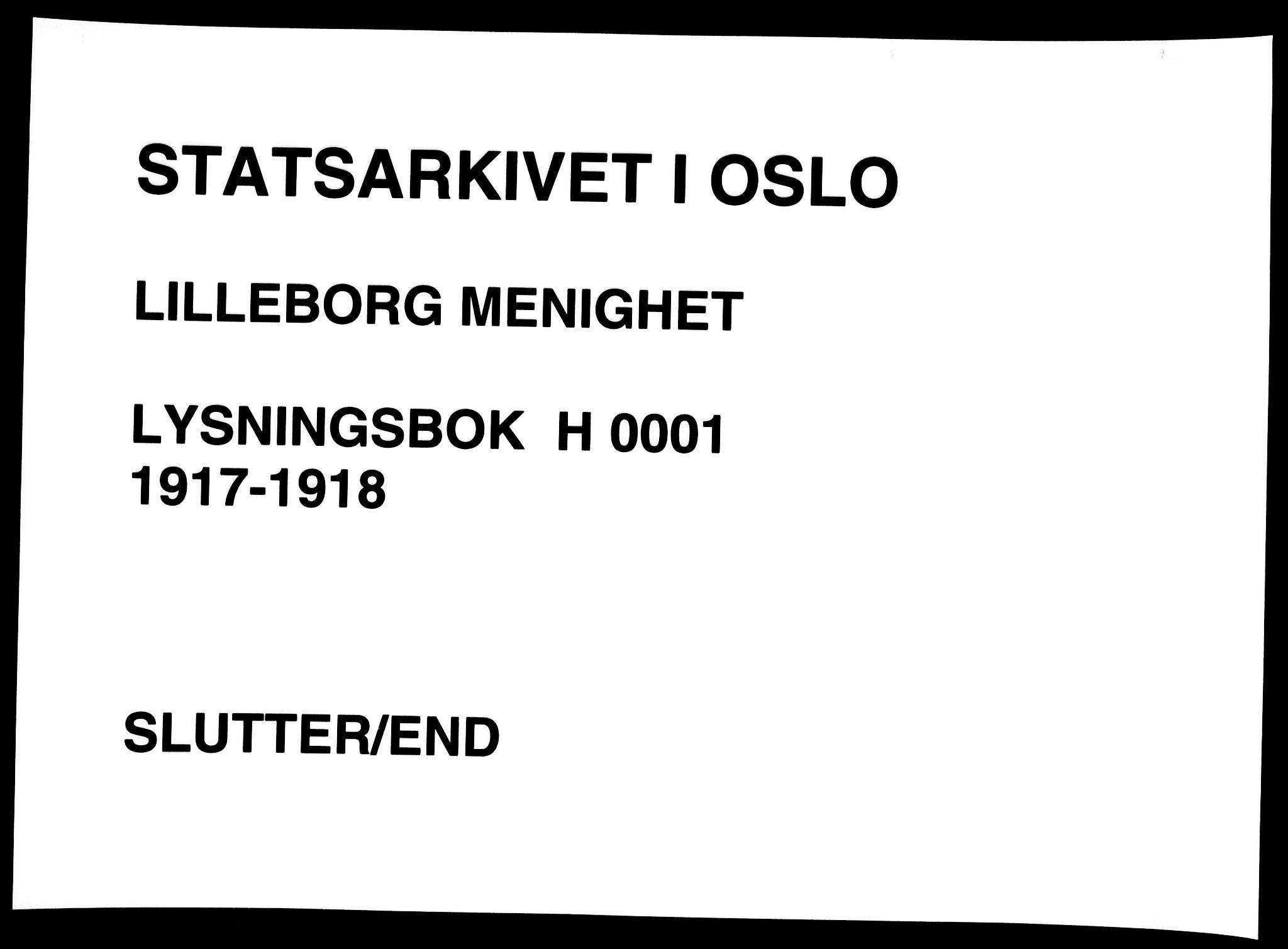 Lilleborg prestekontor Kirkebøker, AV/SAO-A-10343a/H/L0001: Lysningsprotokoll nr. 1, 1917-1918