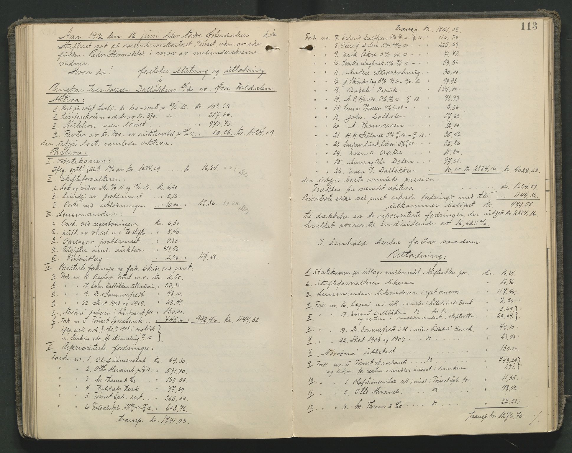 Nord-Østerdal tingrett, AV/SAH-TING-020/J/Jd/L0006: Skifteutlodningsprotokoll, 1907-1920, s. 113