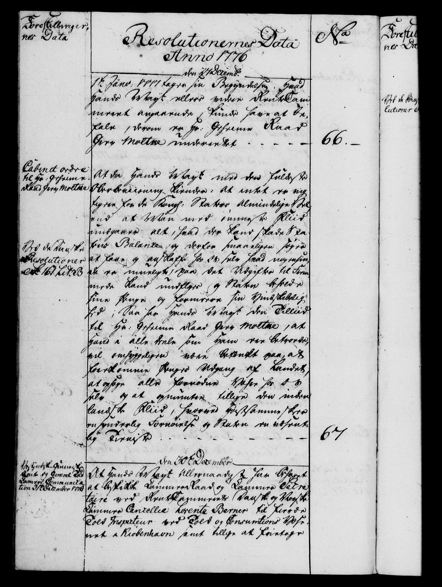 Rentekammeret, Kammerkanselliet, RA/EA-3111/G/Gf/Gfb/L0009: Register til norske relasjons- og resolusjonsprotokoller (merket RK 52.104), 1773-1780, s. 80