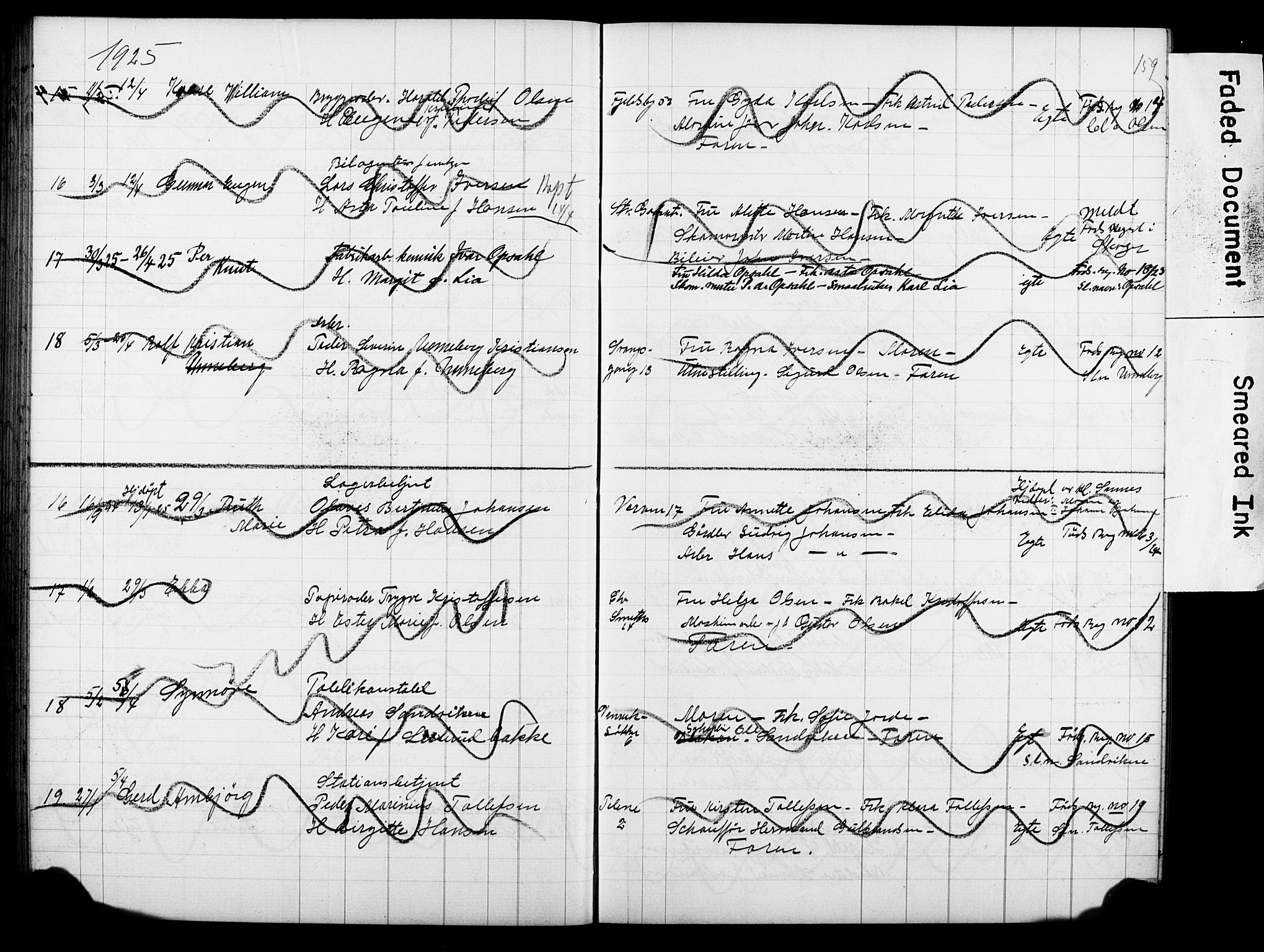 Strømsø kirkebøker, AV/SAKO-A-246/Y/Ya/L0007: Kladd til kirkebok nr. I 7, 1915-1932, s. 159