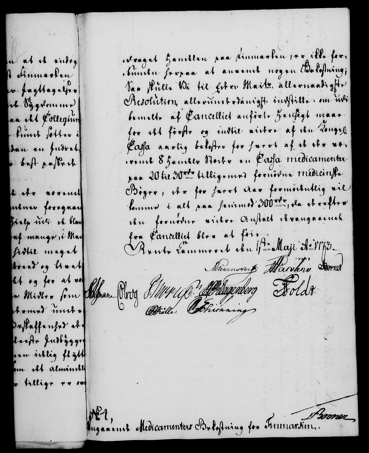 Rentekammeret, Kammerkanselliet, AV/RA-EA-3111/G/Gf/Gfa/L0055: Norsk relasjons- og resolusjonsprotokoll (merket RK 52.55), 1773, s. 113