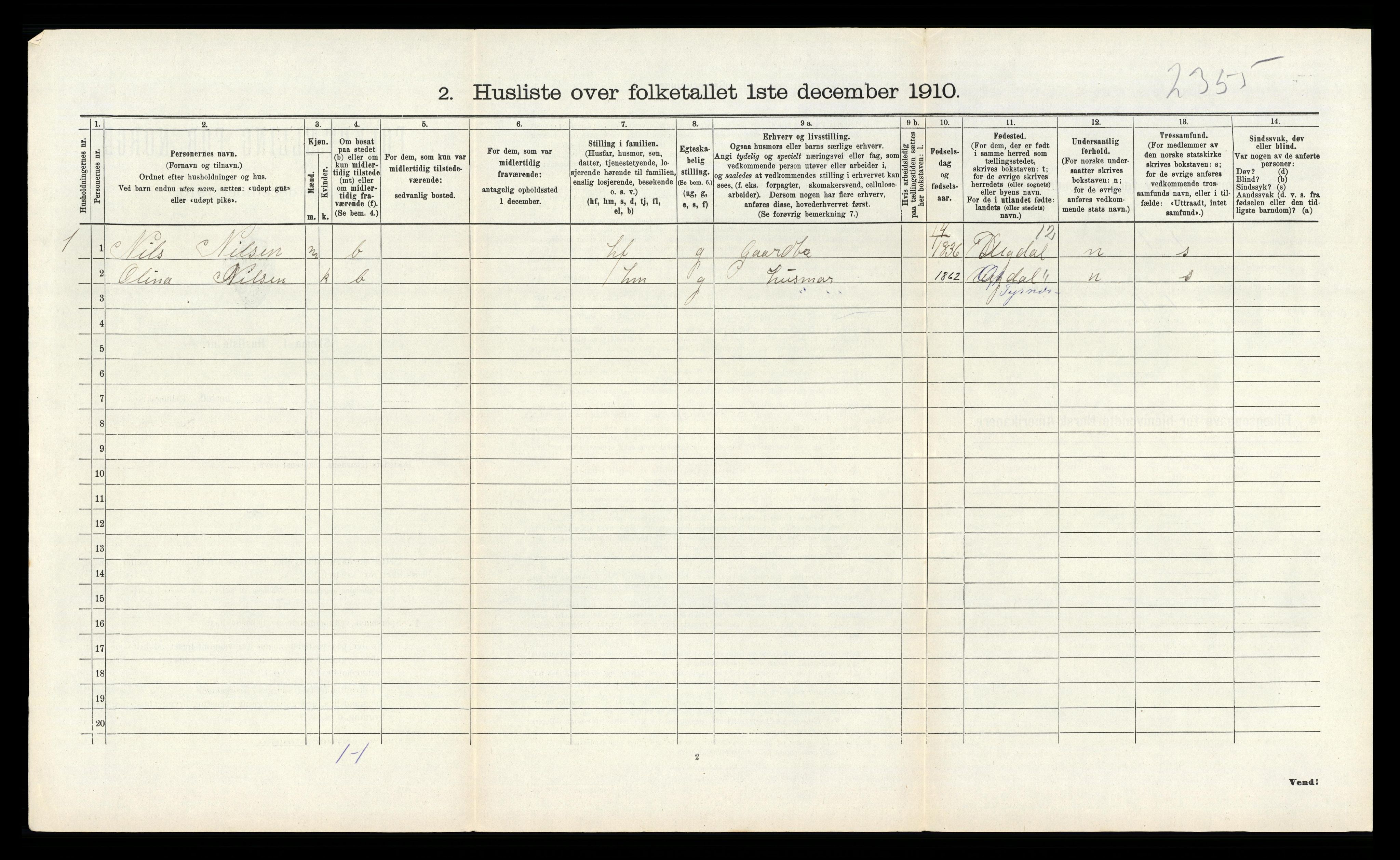 RA, Folketelling 1910 for 1222 Fitjar herred, 1910, s. 536