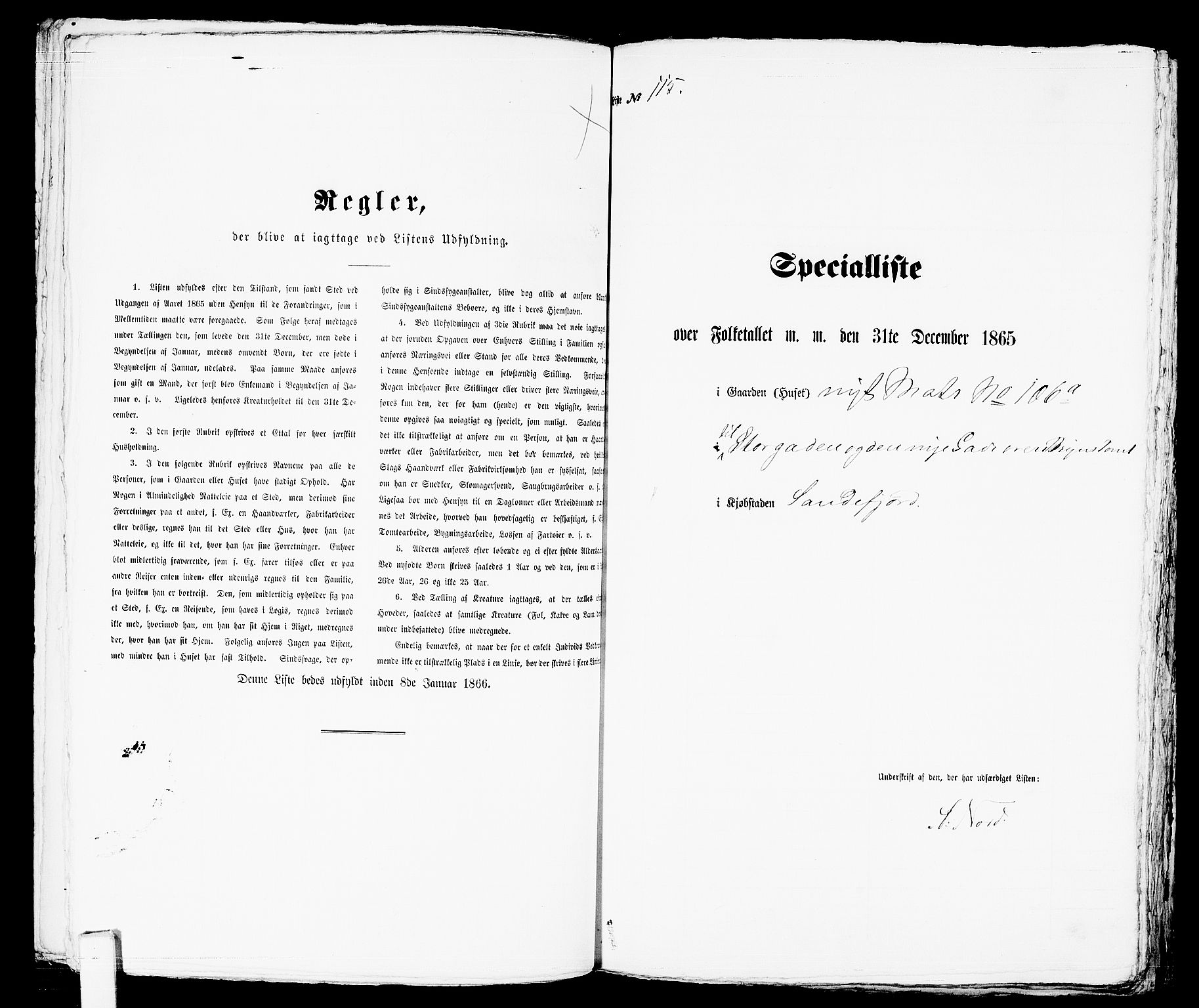 RA, Folketelling 1865 for 0706B Sandeherred prestegjeld, Sandefjord kjøpstad, 1865, s. 237