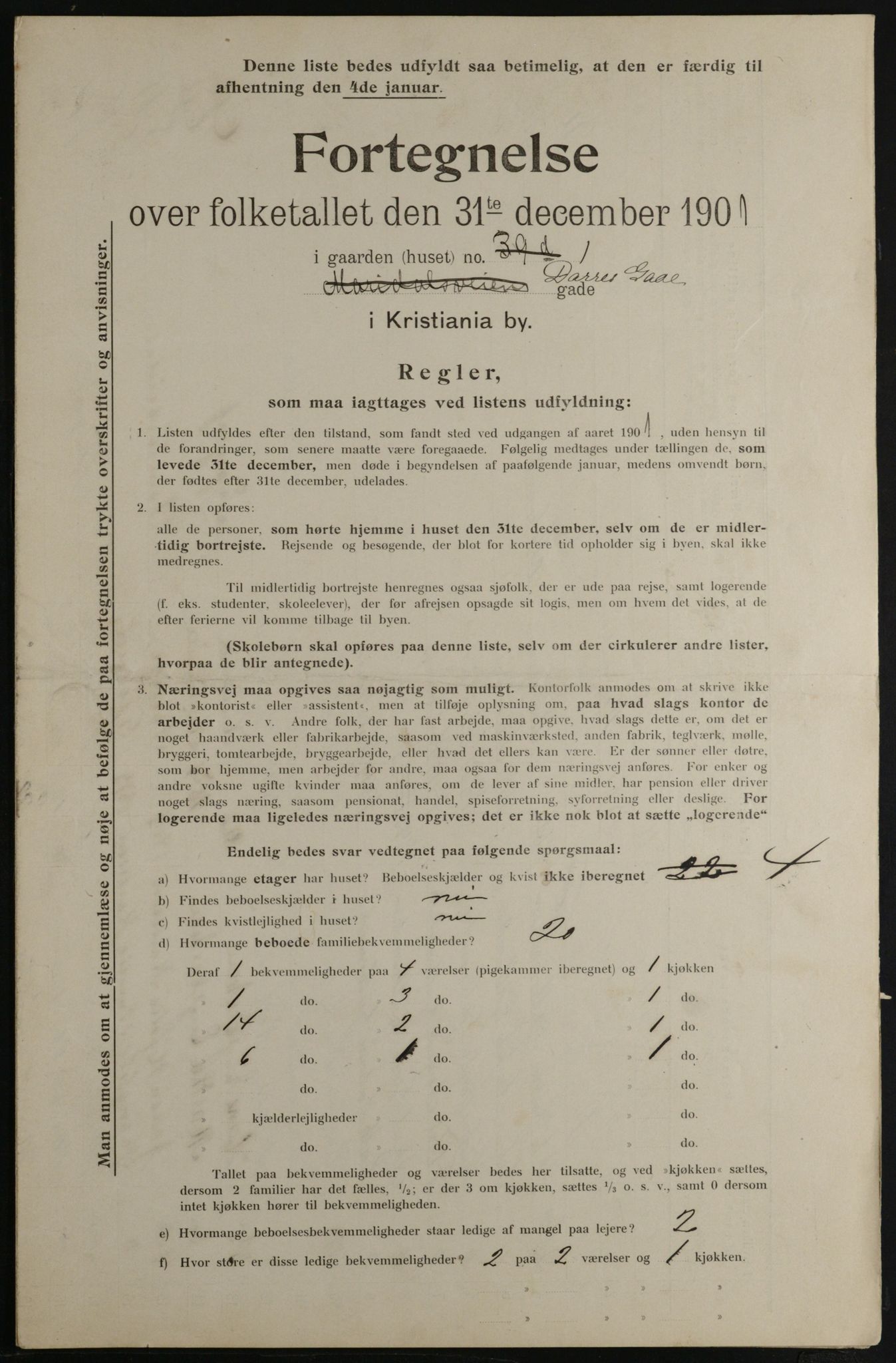 OBA, Kommunal folketelling 31.12.1901 for Kristiania kjøpstad, 1901, s. 2491