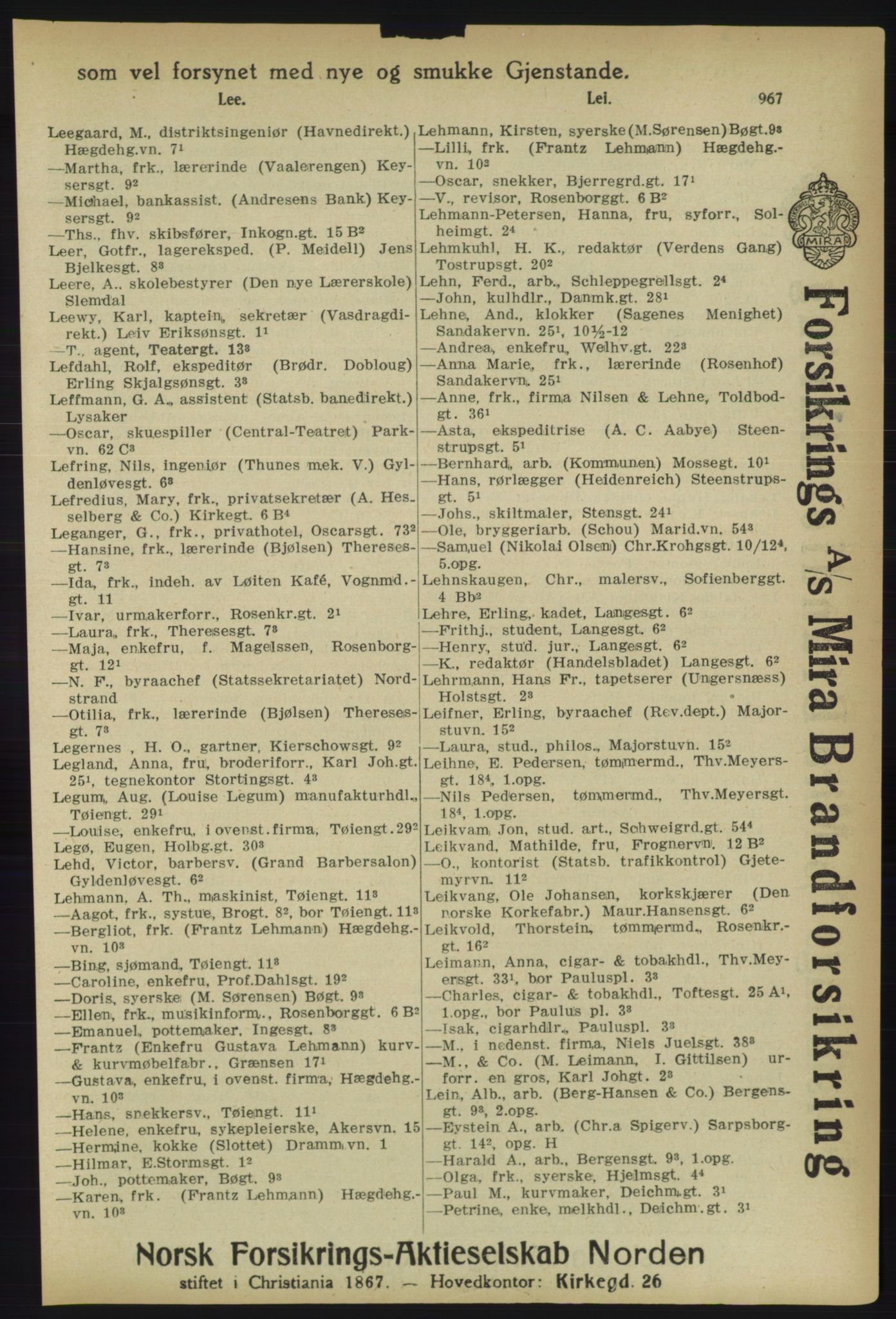 Kristiania/Oslo adressebok, PUBL/-, 1918, s. 992
