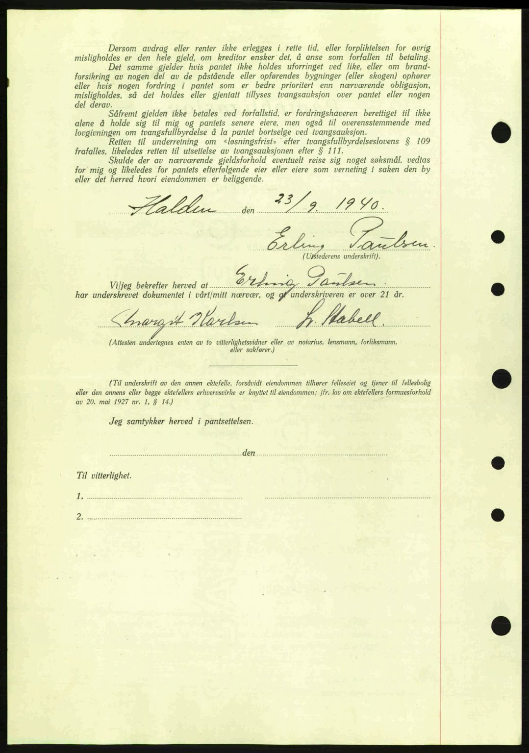 Idd og Marker sorenskriveri, AV/SAO-A-10283/G/Gb/Gbc/L0002: Pantebok nr. B4-9a, 1939-1945, Dagboknr: 775/1940