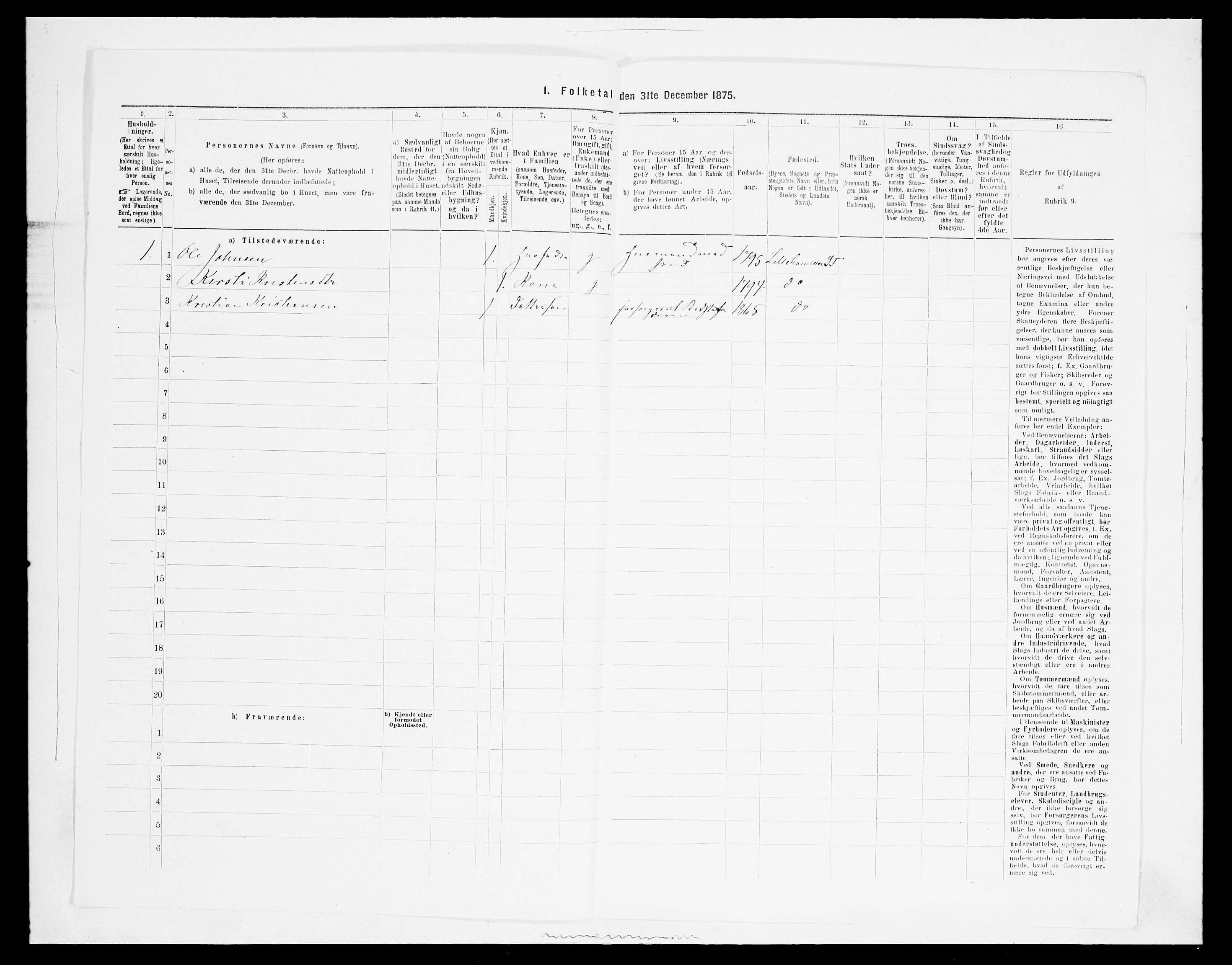 SAH, Folketelling 1875 for 0524L Fåberg prestegjeld, Fåberg sokn og Lillehammer landsokn, 1875, s. 1729