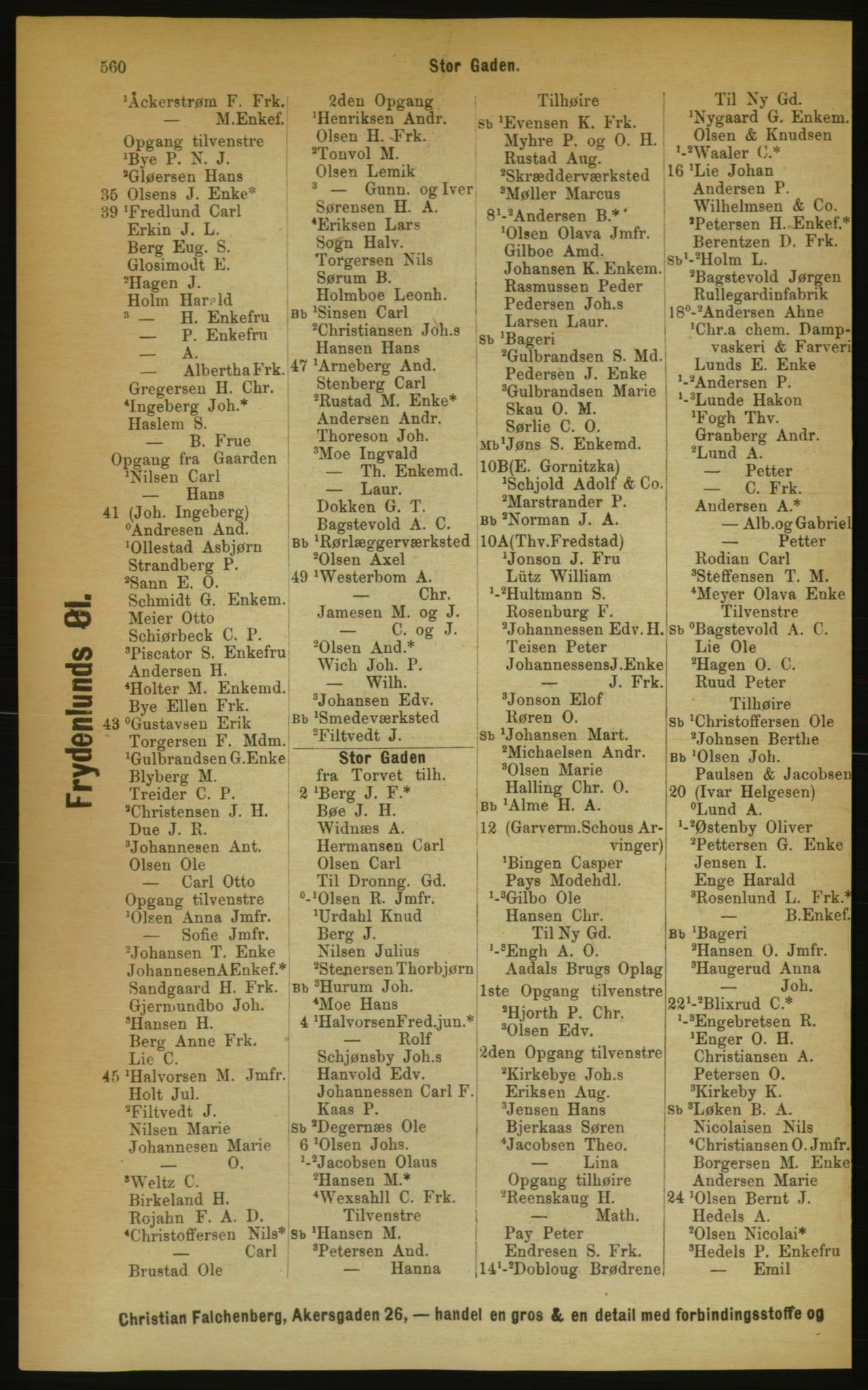 Kristiania/Oslo adressebok, PUBL/-, 1889, s. 560