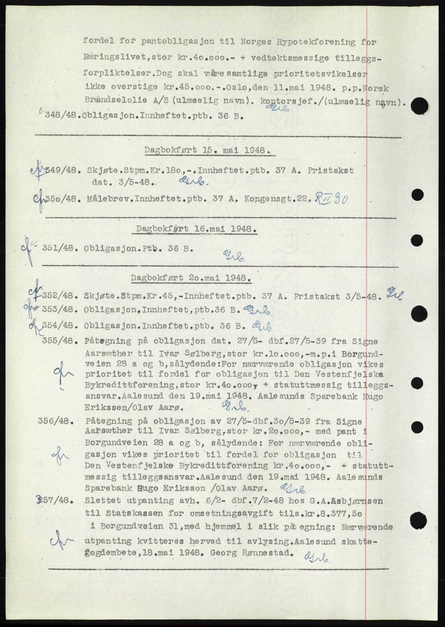 Ålesund byfogd, AV/SAT-A-4384: Pantebok nr. C34-35, 1946-1950, Dagboknr: 348/1948