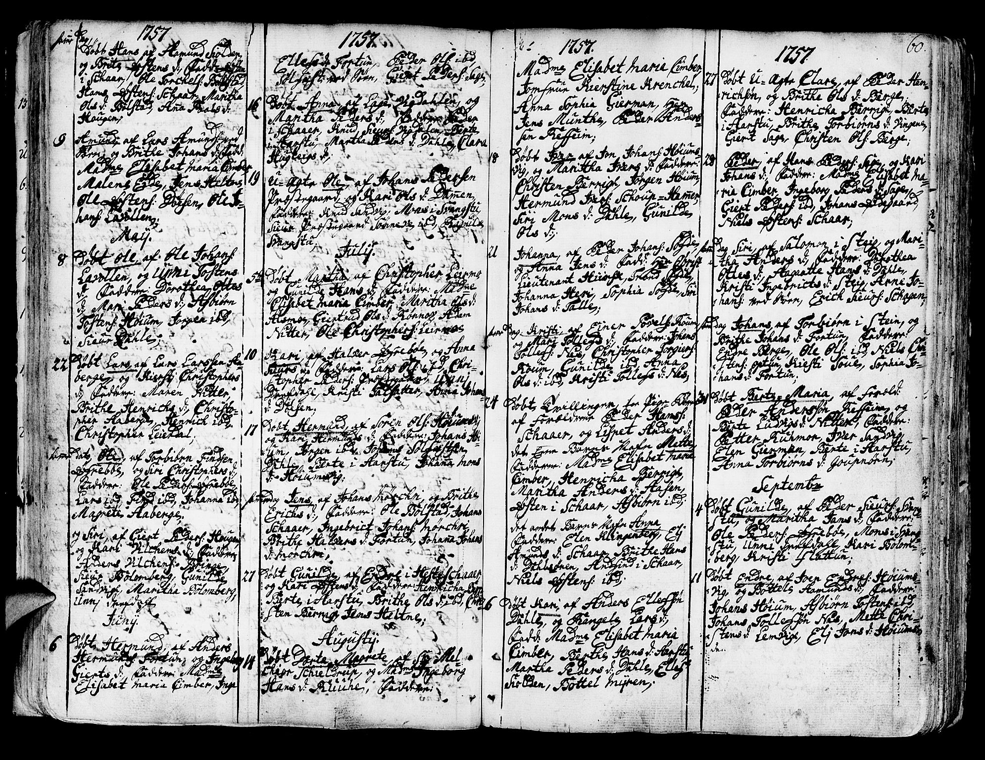 Luster sokneprestembete, AV/SAB-A-81101/H/Haa/Haaa/L0001: Ministerialbok nr. A 1, 1731-1803, s. 60