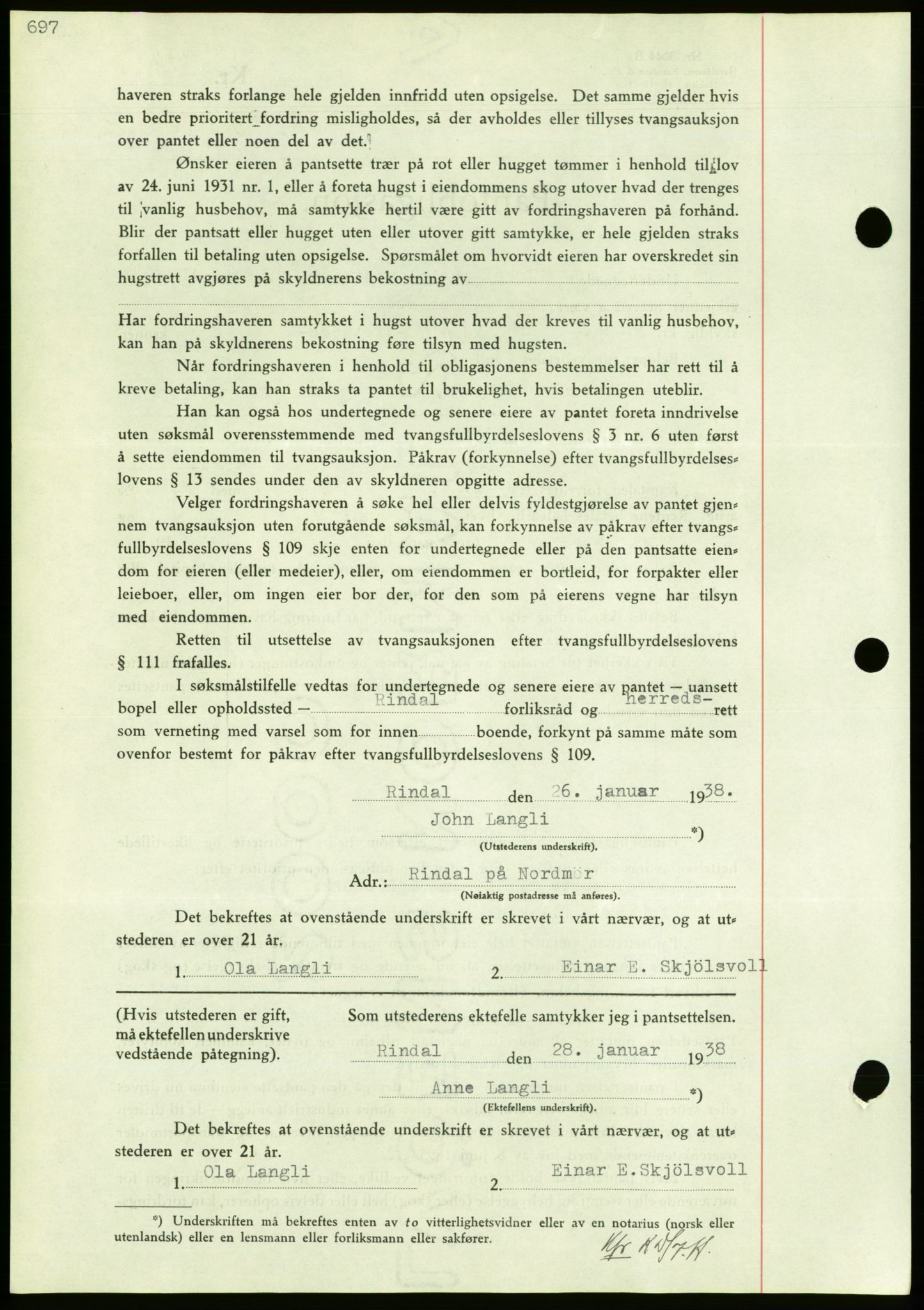 Nordmøre sorenskriveri, AV/SAT-A-4132/1/2/2Ca/L0092: Pantebok nr. B82, 1937-1938, Dagboknr: 318/1938