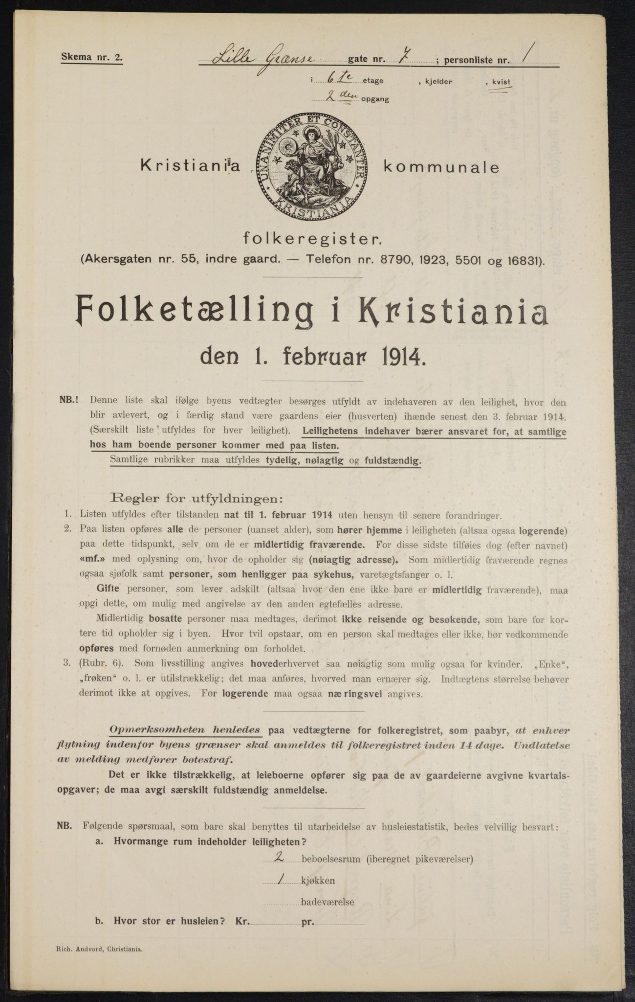 OBA, Kommunal folketelling 1.2.1914 for Kristiania, 1914, s. 57483