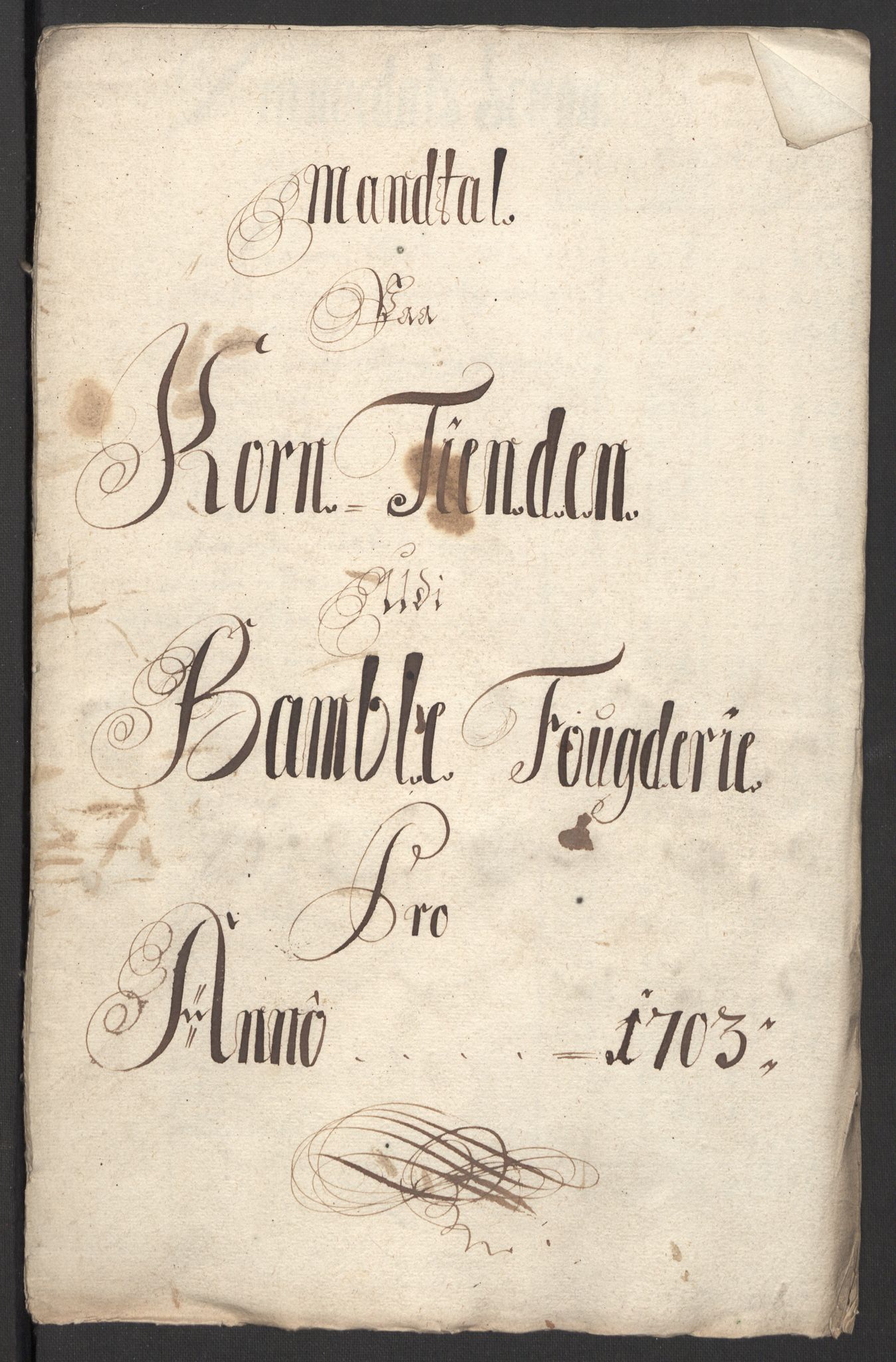 Rentekammeret inntil 1814, Reviderte regnskaper, Fogderegnskap, AV/RA-EA-4092/R36/L2109: Fogderegnskap Øvre og Nedre Telemark og Bamble, 1703, s. 41