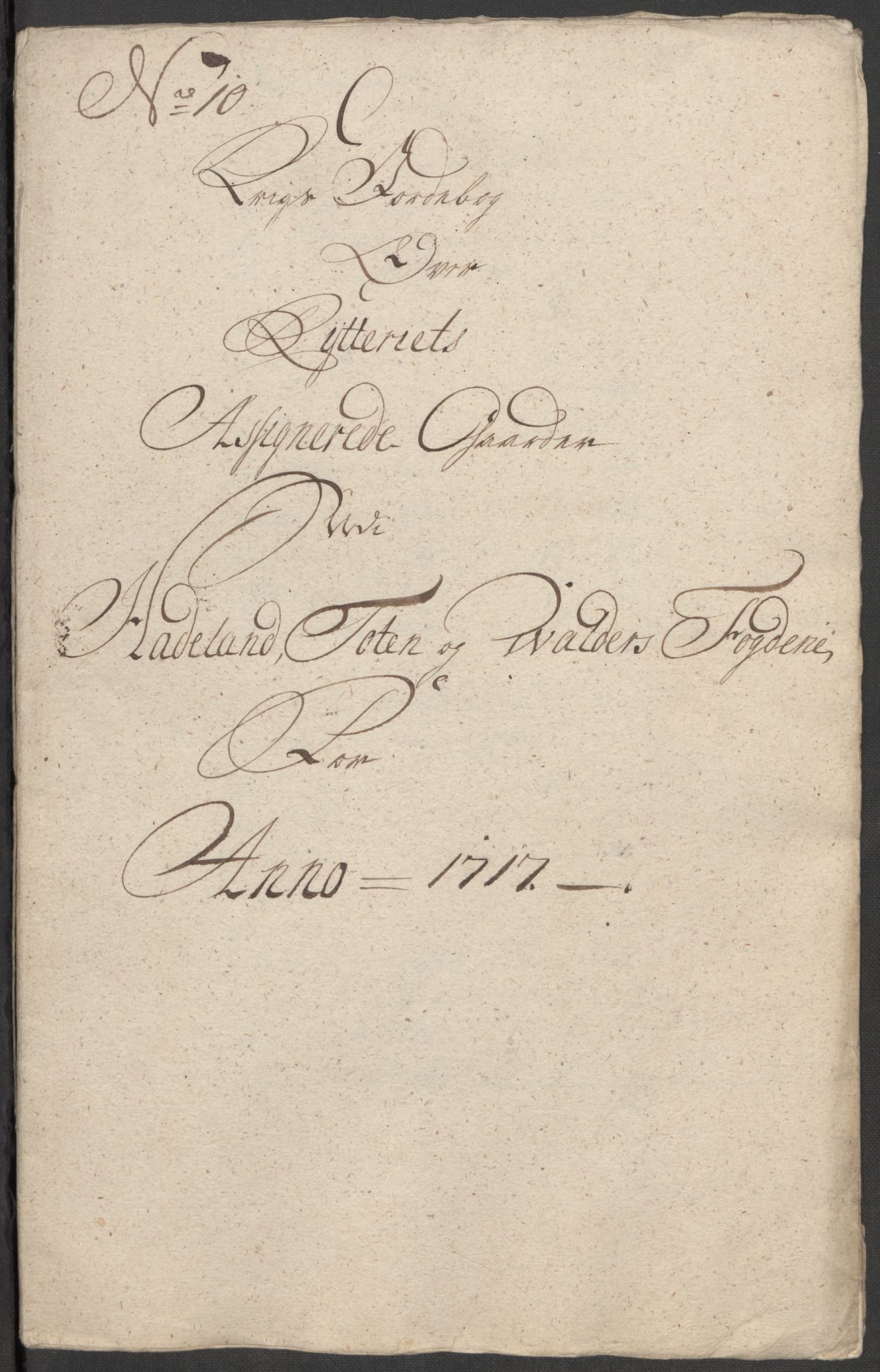 Rentekammeret inntil 1814, Reviderte regnskaper, Fogderegnskap, RA/EA-4092/R18/L1318: Fogderegnskap Hadeland, Toten og Valdres, 1717, s. 96
